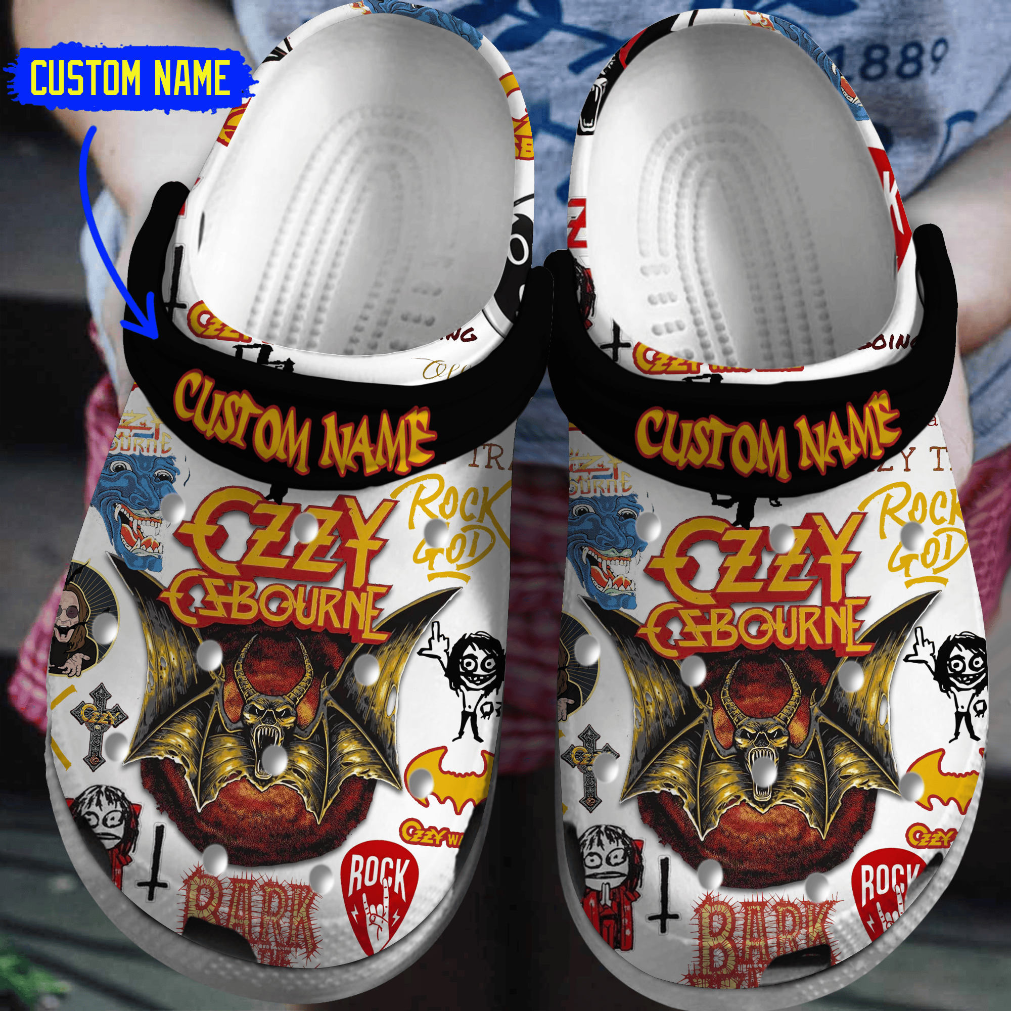 ozzy Osbourne Music Crocs Crocband Clogs Shoes Comfortable For Men Women and Kids