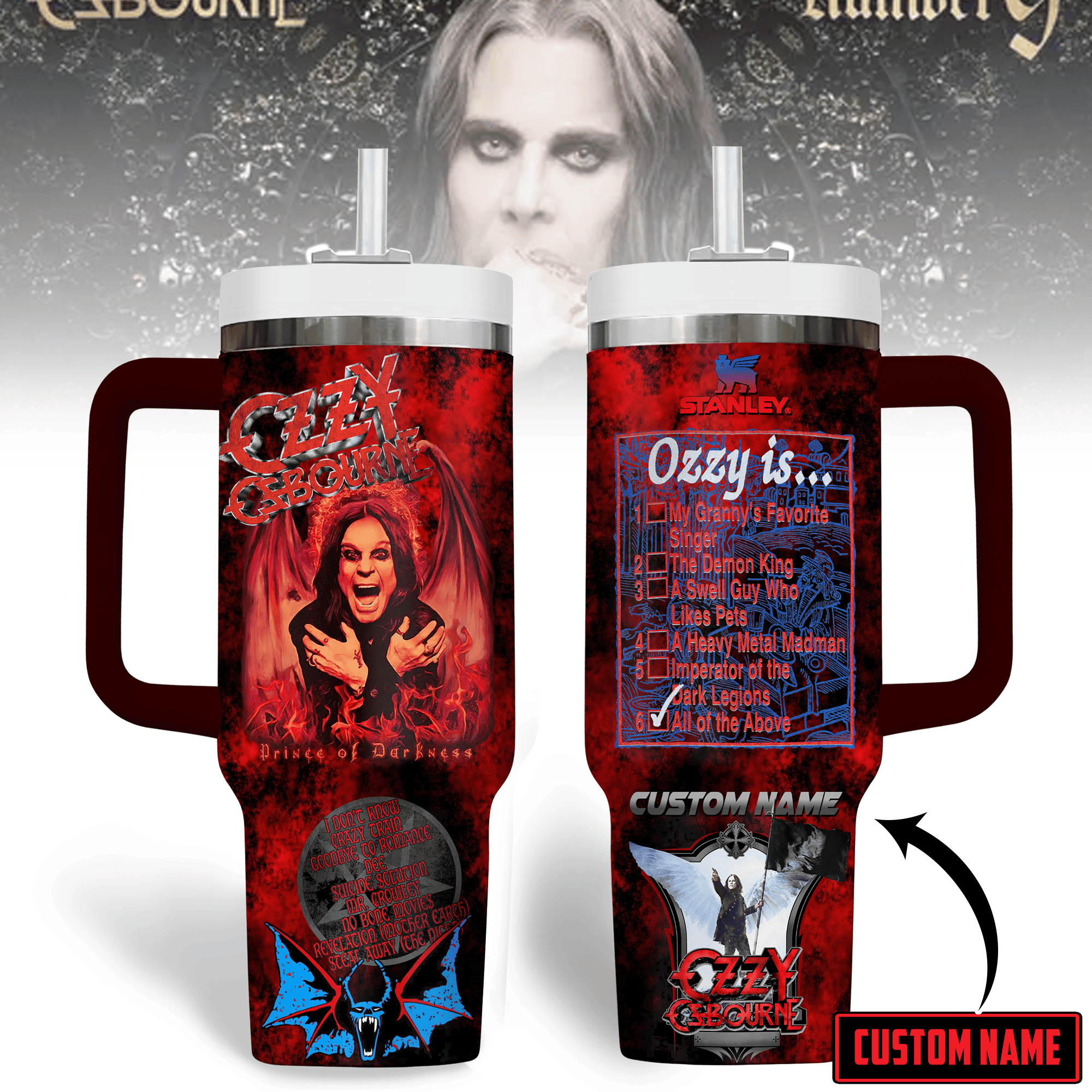 Ozzy Osbourne Music Custom Stanley Cup 40 oz 30 oz Tumbler With HandleTVC2301344