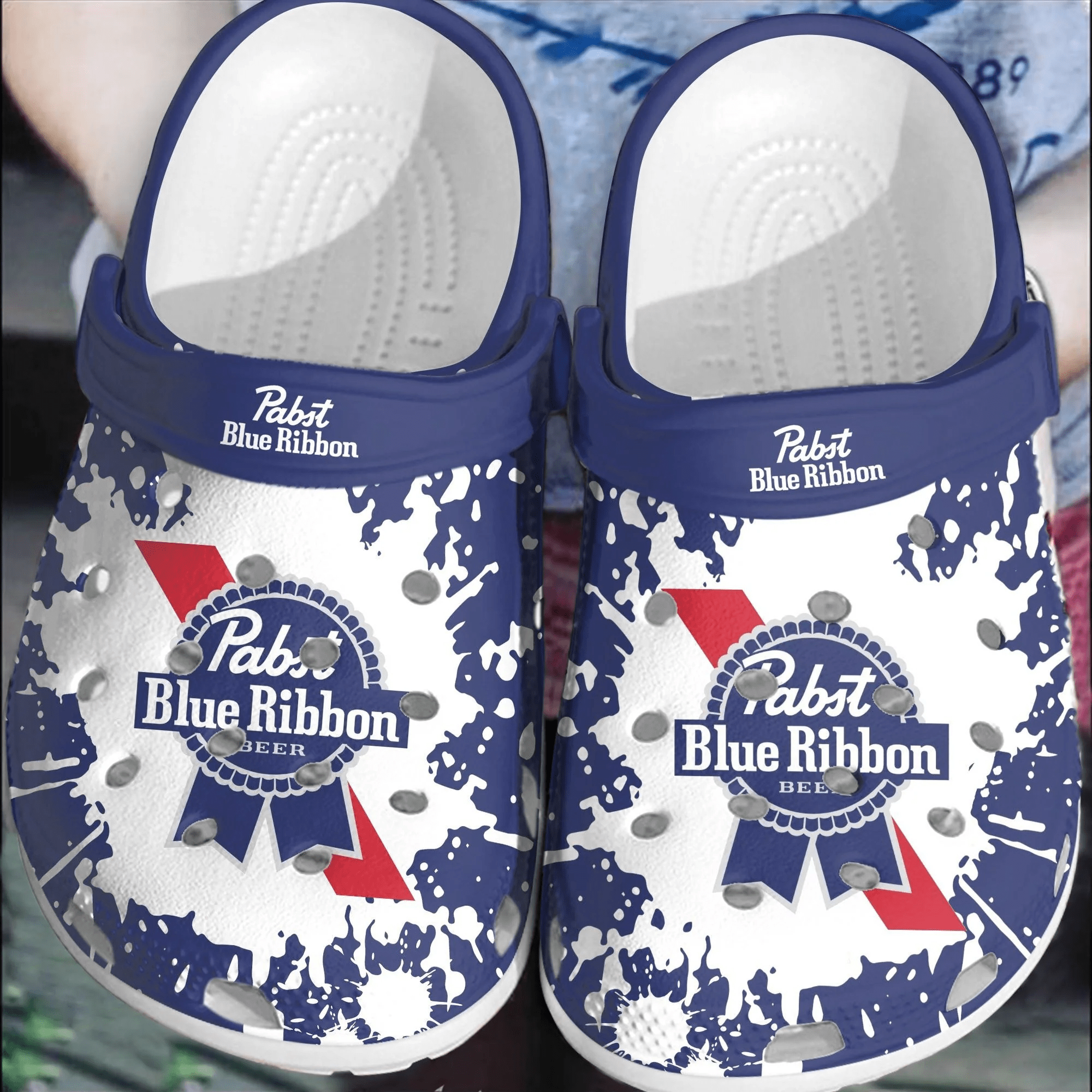 Pabst Blue Ribbon Beer Adults Crocband Crocs Clogs Shoes Comfortable For Men Women