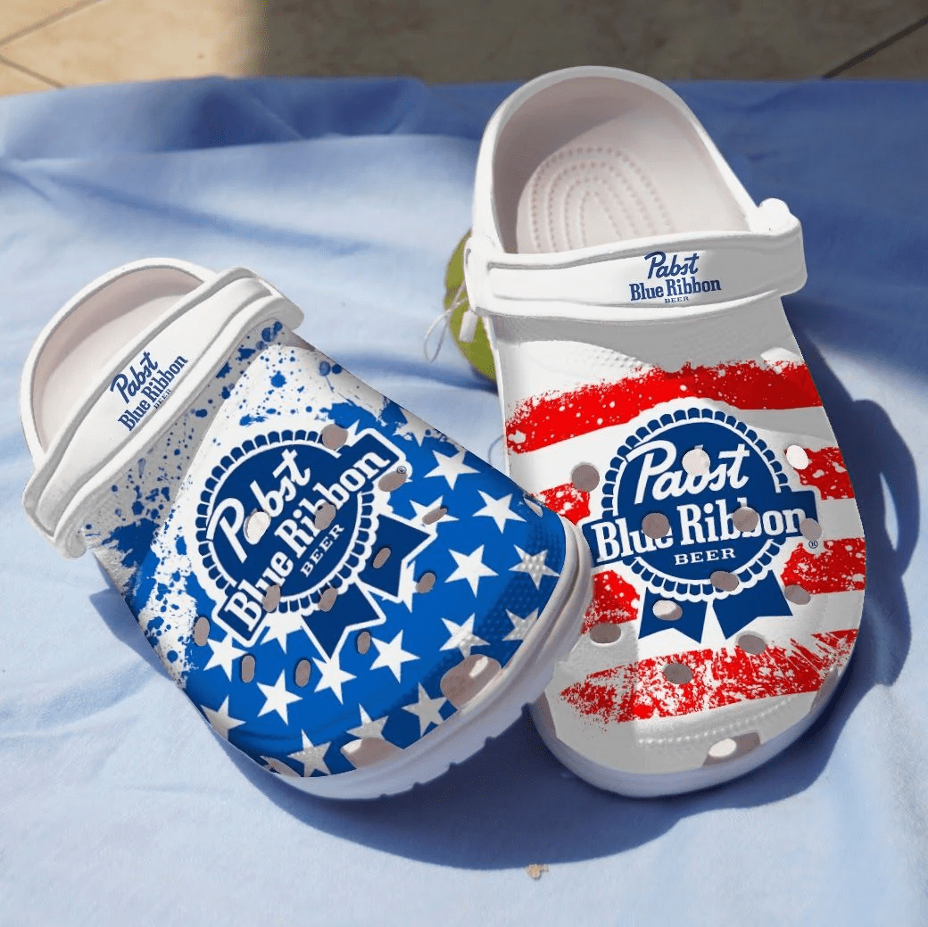 Pabst Blue Ribbon Beer Adults Crocs Comfortable Clogs Shoes Crocband For Men Women