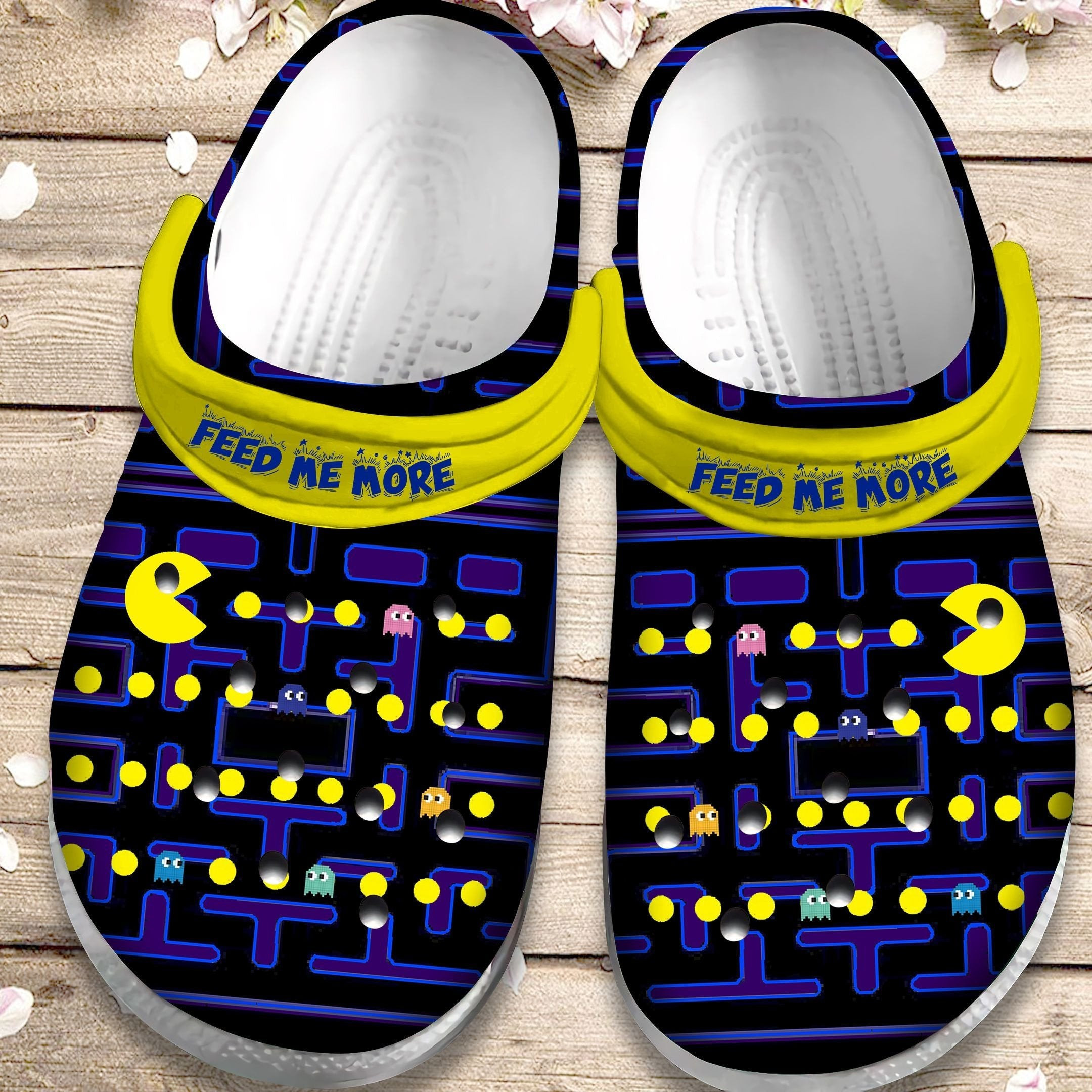Pac-man Feed Me More Shoes - Funny Game clog Gift For Kids Children
