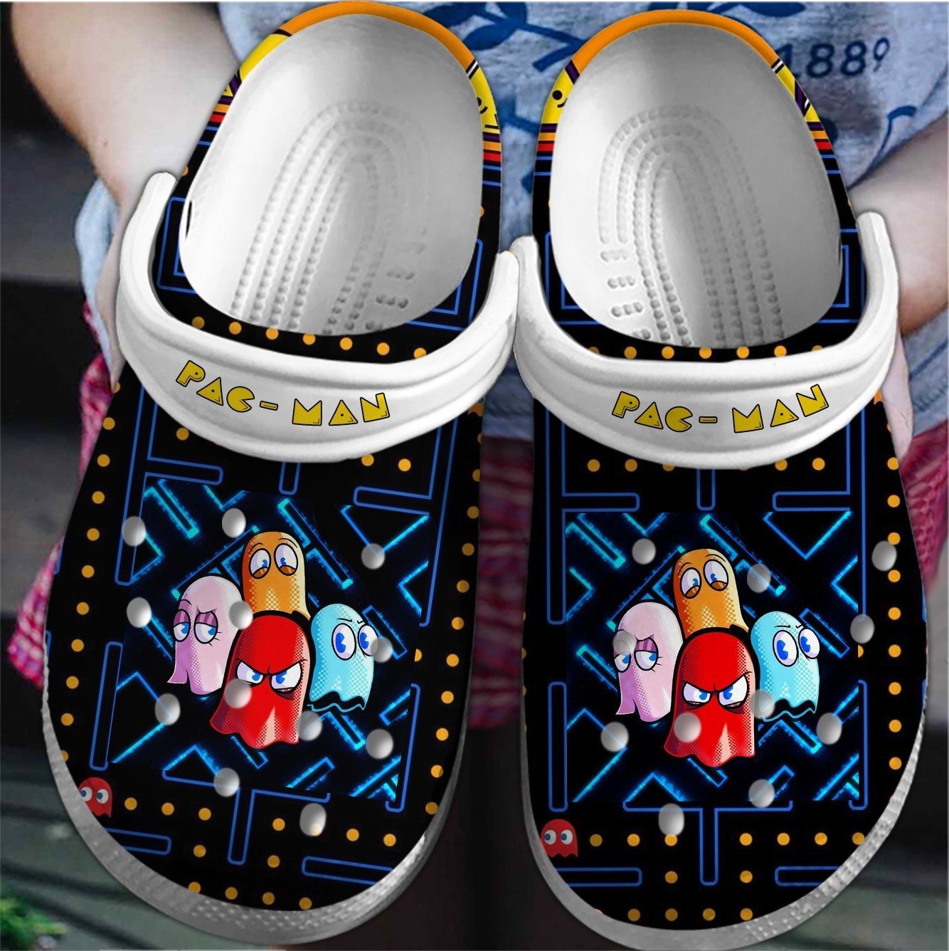 Pac Man Game Crocs Crocband Clogs Shoes Comfortable For Men Women and Kids