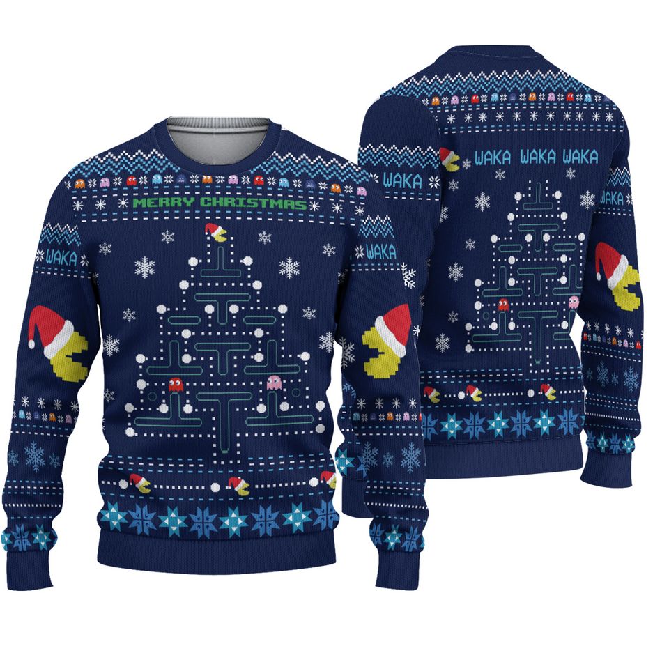 Pac-Man Ugly Christmas Sweater, Pac Man Game Ugly Christmas