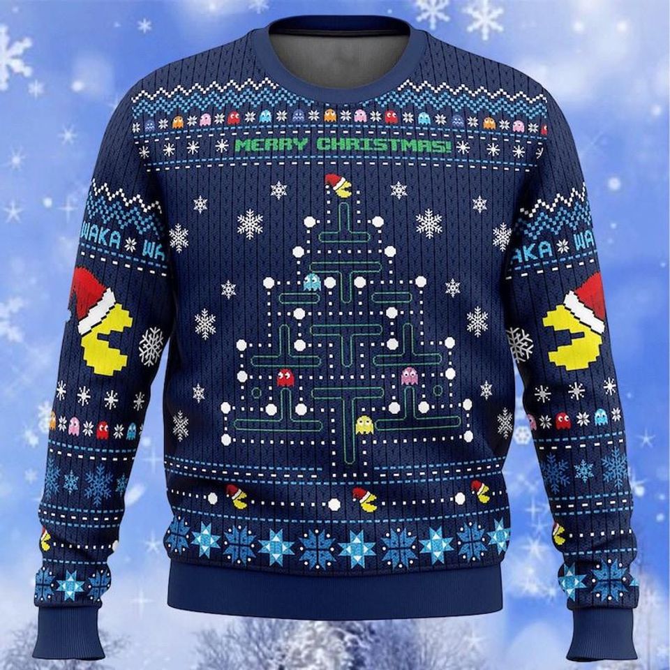 Pac-Man Ugly Christmas Sweater, Pac Man Game Ugly Christmas Sweater - Image 2