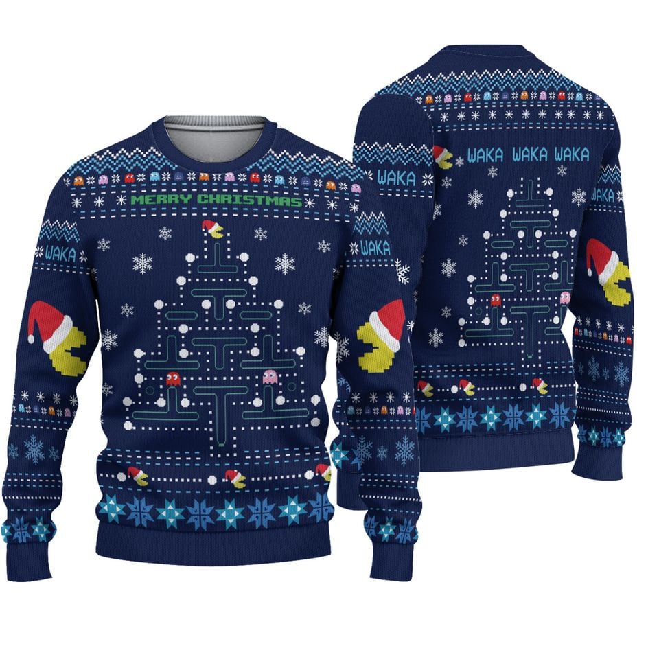Pacman Christmas Tree Ugly Christmas Sweater