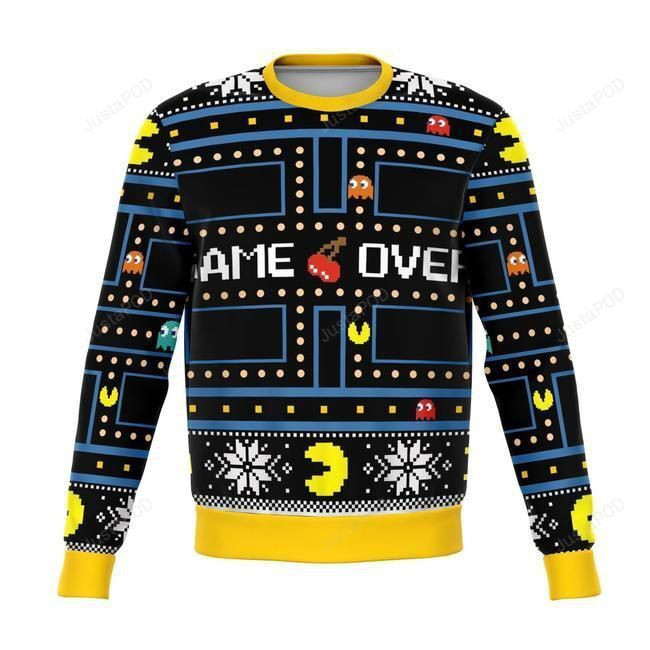 Pacman Ugly Christmas Sweater Adult 3D Funny Matching for family