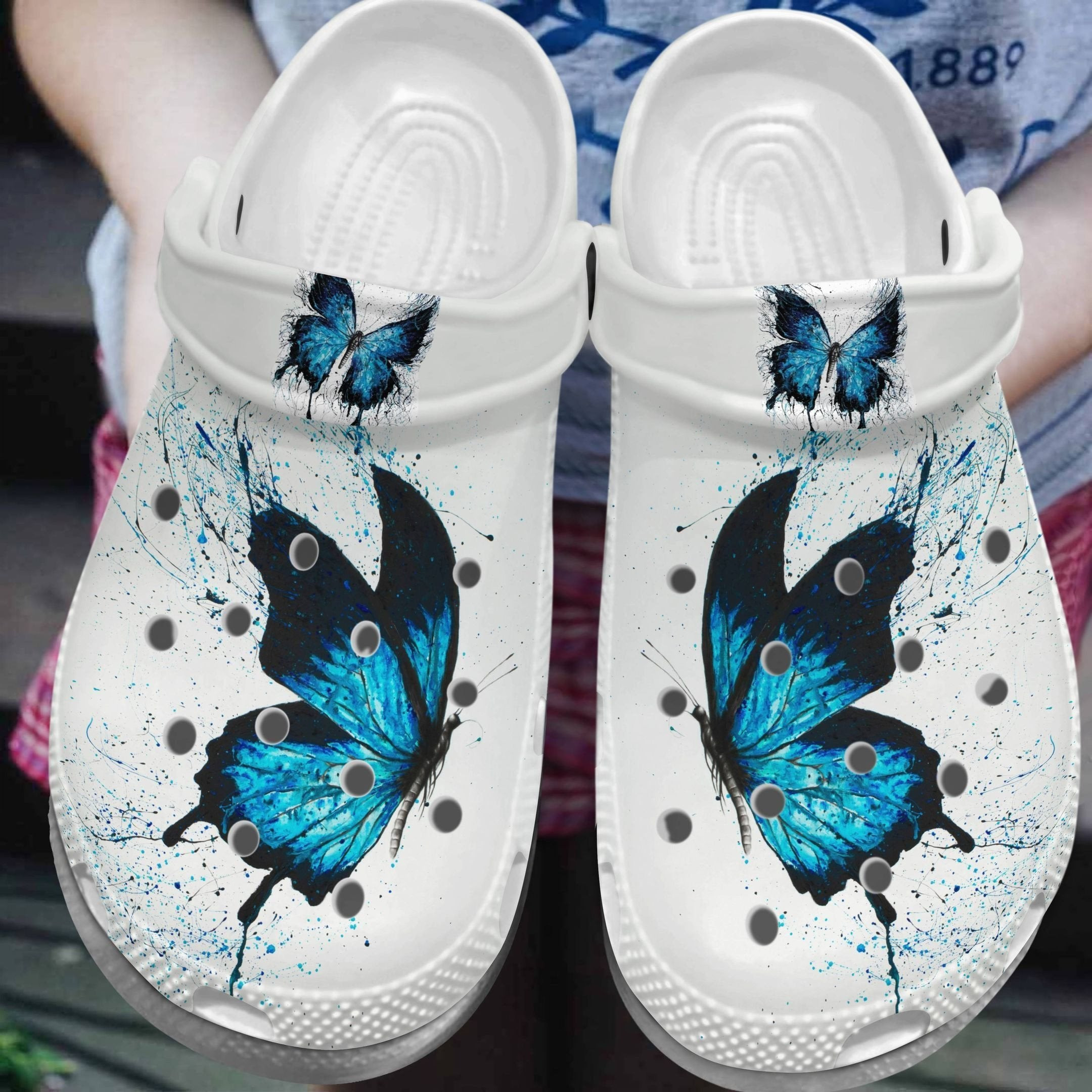 Painting Butterfly Outdoor Shoes Clogs - Butterflies Shoes Clogs
