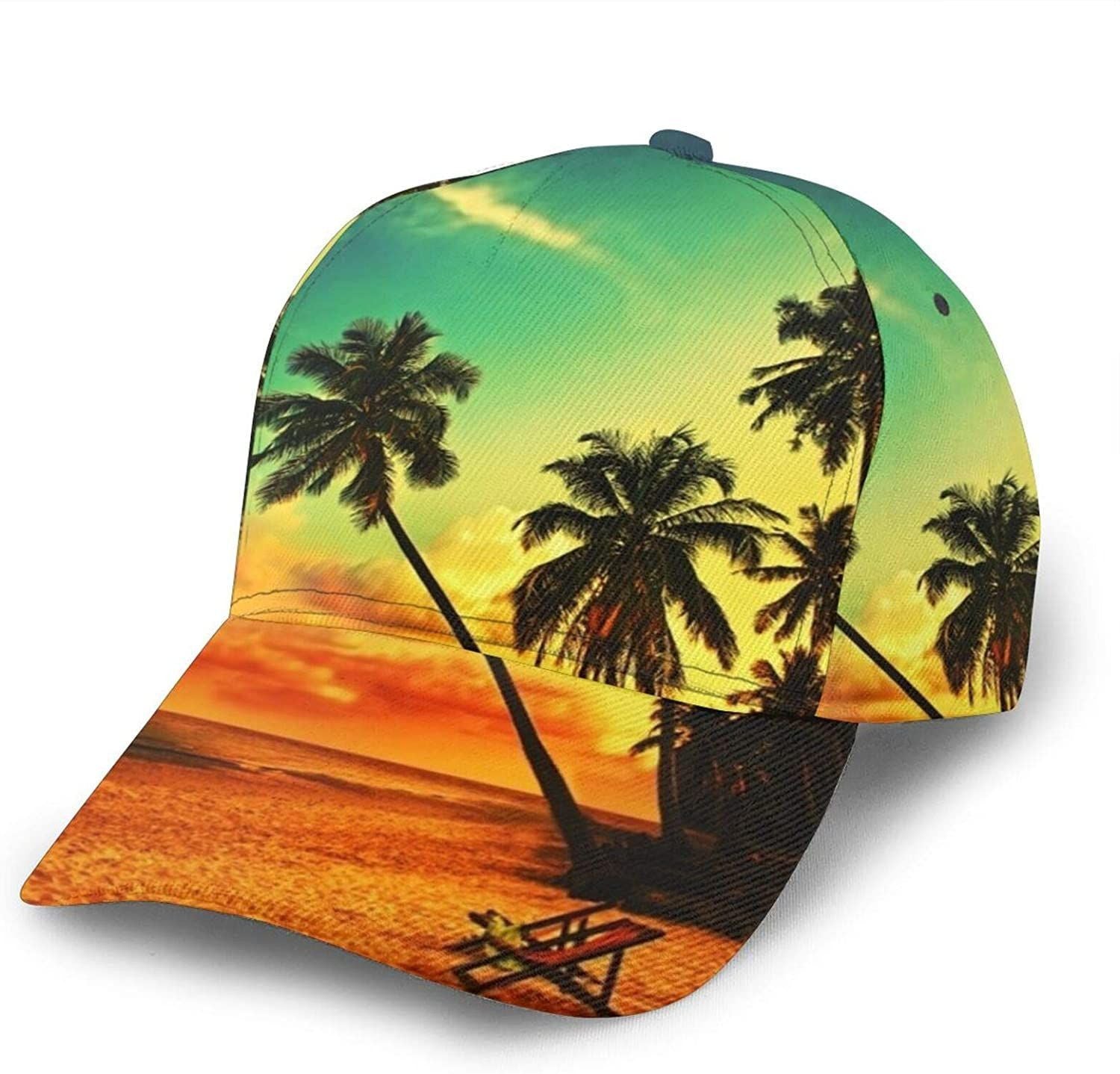 Palm Trees Unisex 3D Printing Classic Baseball Cap Snapback Flat Trucker Hats Custom Hats Gifts For Men & Women