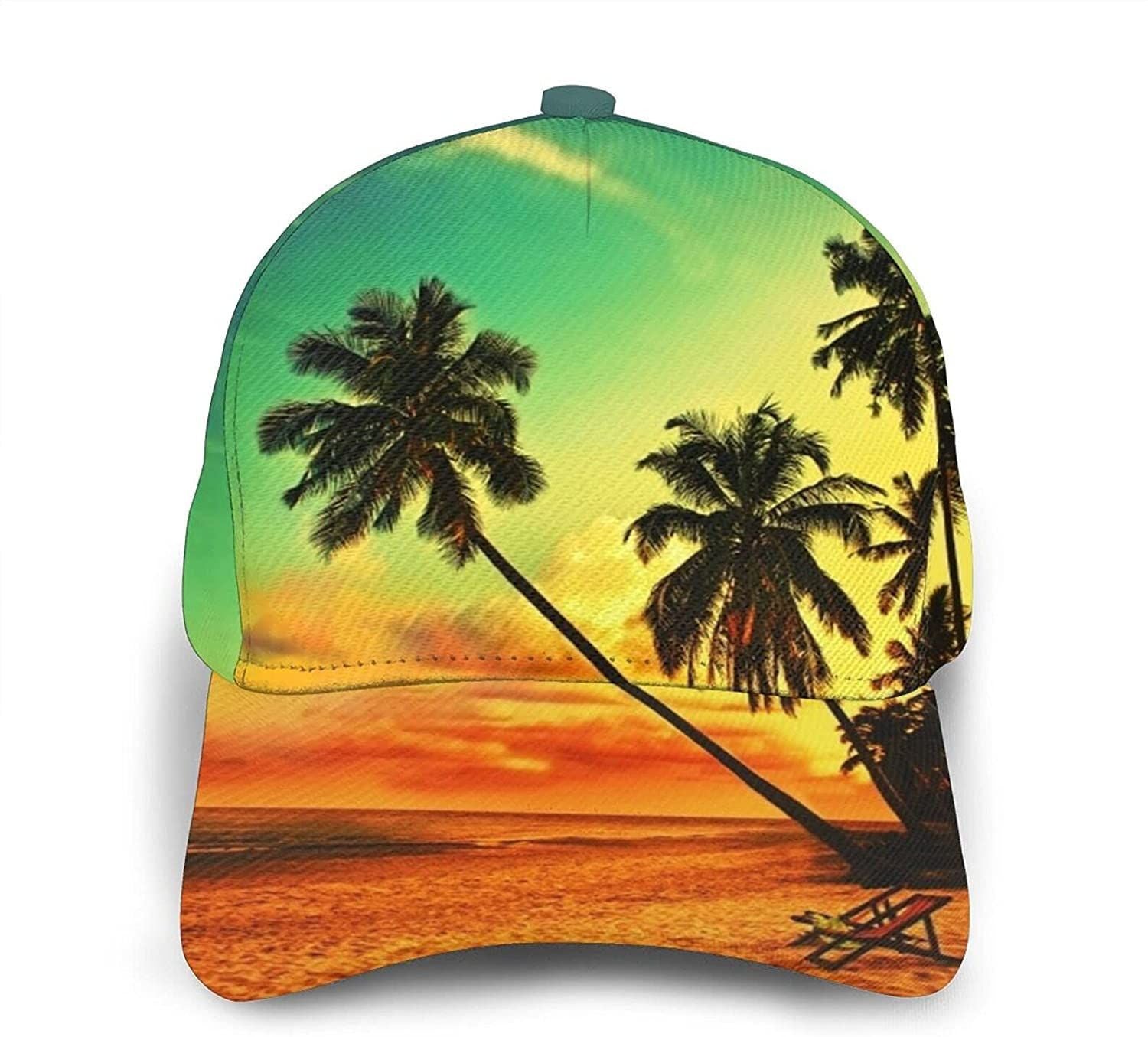 Palm Trees Unisex 3D Printing Classic Baseball Cap Snapback Flat Trucker Hats Custom Hats Gifts For Men & Women