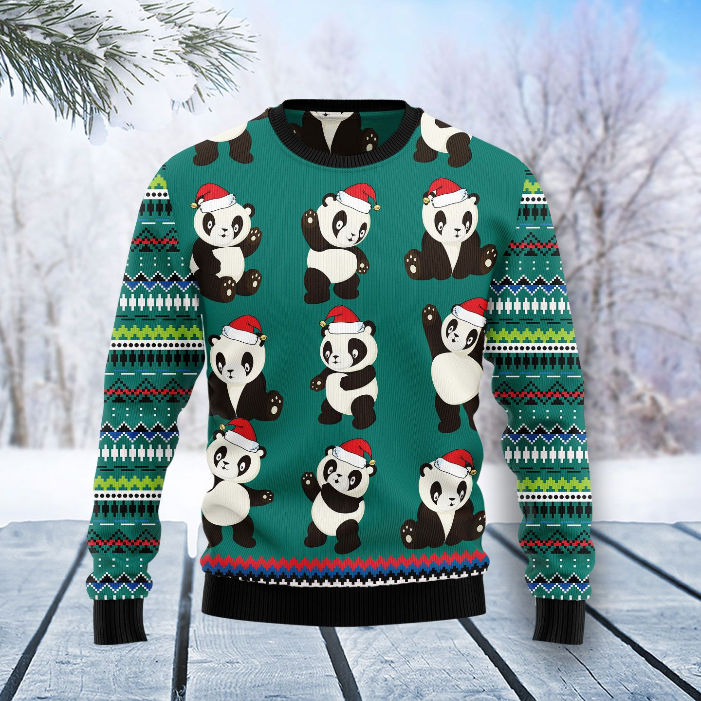Panda Group Christmas Ugly Christmas Sweater Adult 3D Funny Matching for family