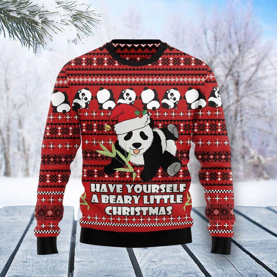Panda Ugly Christmas Sweater Adult 3D Funny Matching for family