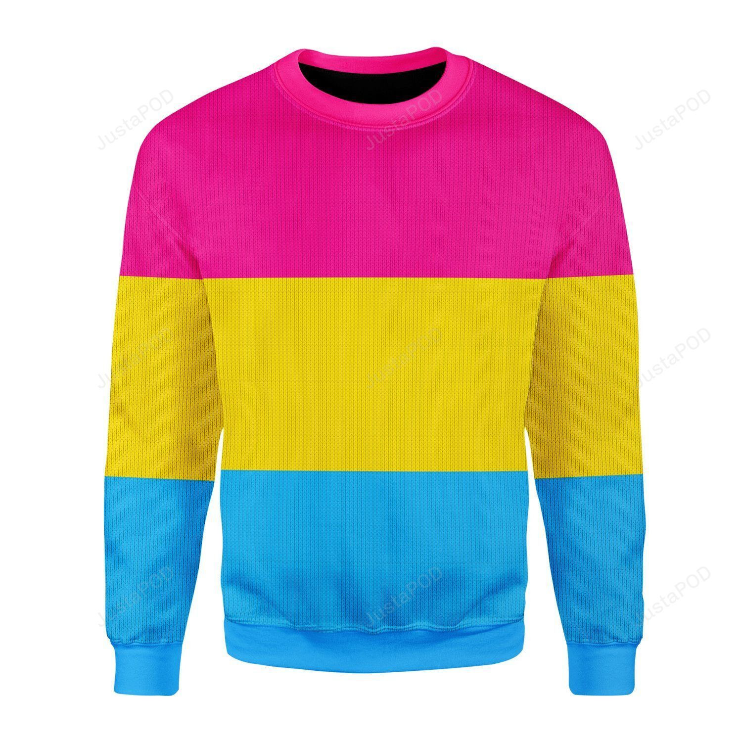 Pansexual Pride Flag Ugly Christmas Sweater Adult 3D Funny Matching for family