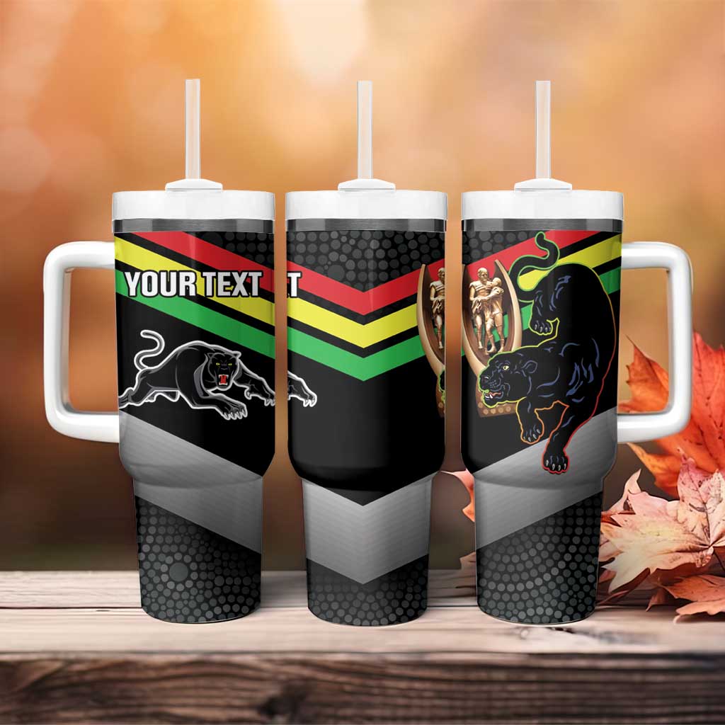 Panthers Rugby 2024 Mascot With Trophy Go Champions Aboriginal Art Custom Stanley Cup 40 oz 30 oz Tumbler With HandleTVC2301318