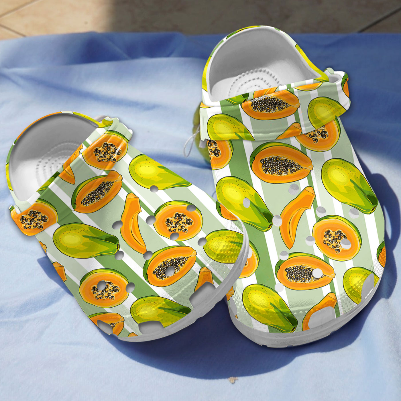 Papaya Fruit Crocs Crocband Clogs Shoes Comfortable For Men Women and Kids