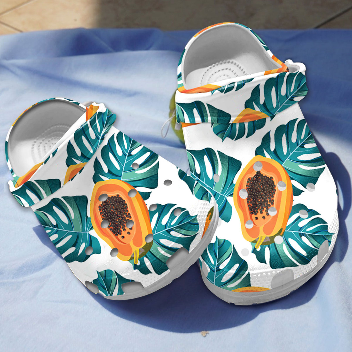 Papaya Fruit Crocs Crocband Clogs Shoes Comfortable For Men Women and Kids