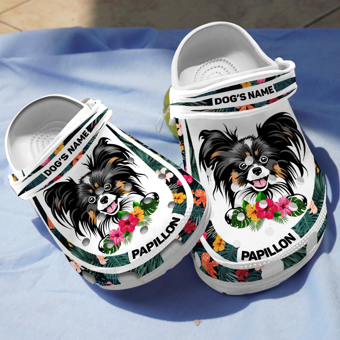 Papillon Dog Crocs Crocband Clogs Shoes Comfortable For Men Women and Kids