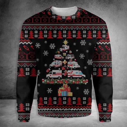 Paramedic Ambulance Ugly Christmas Sweater - Image 3