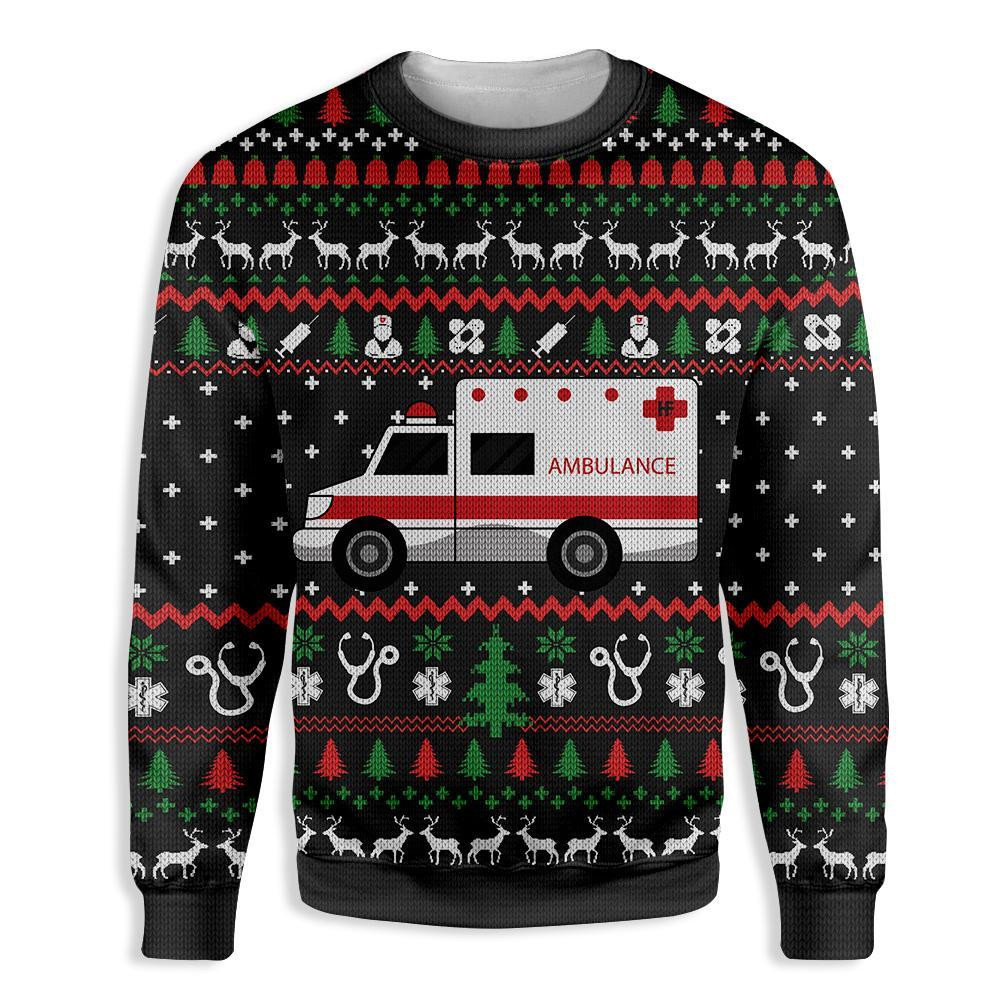 Paramedic Christmas Ugly Christmas Sweater Adult 3D Funny Matching for family