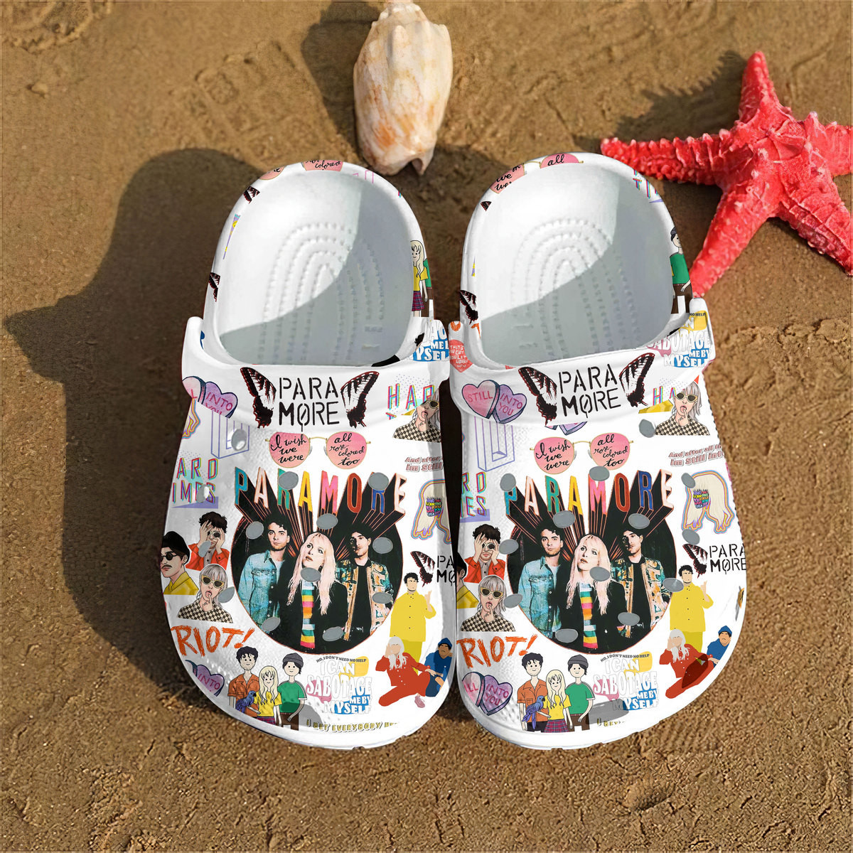 Paramore Music Crocs Crocband Clogs Shoes Comfortable For Men Women and Kids
