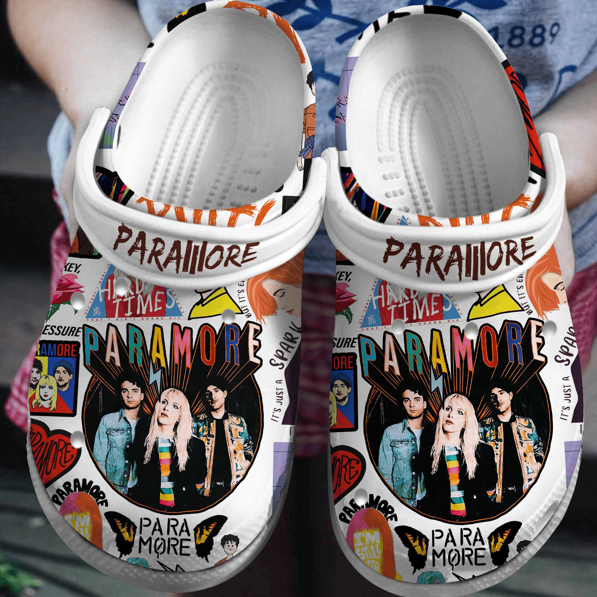 Paramore Music Crocs Crocband Clogs Shoes Comfortable For Men Women and Kids