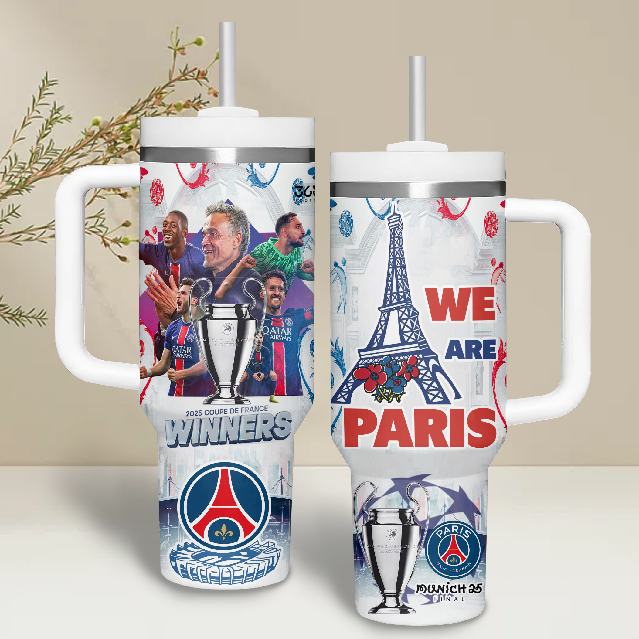 Paris Saint-Germain F.C. Sports Custom Stanley Cup 40 oz 30 oz Tumbler With HandleTVC2301180 - Image 4
