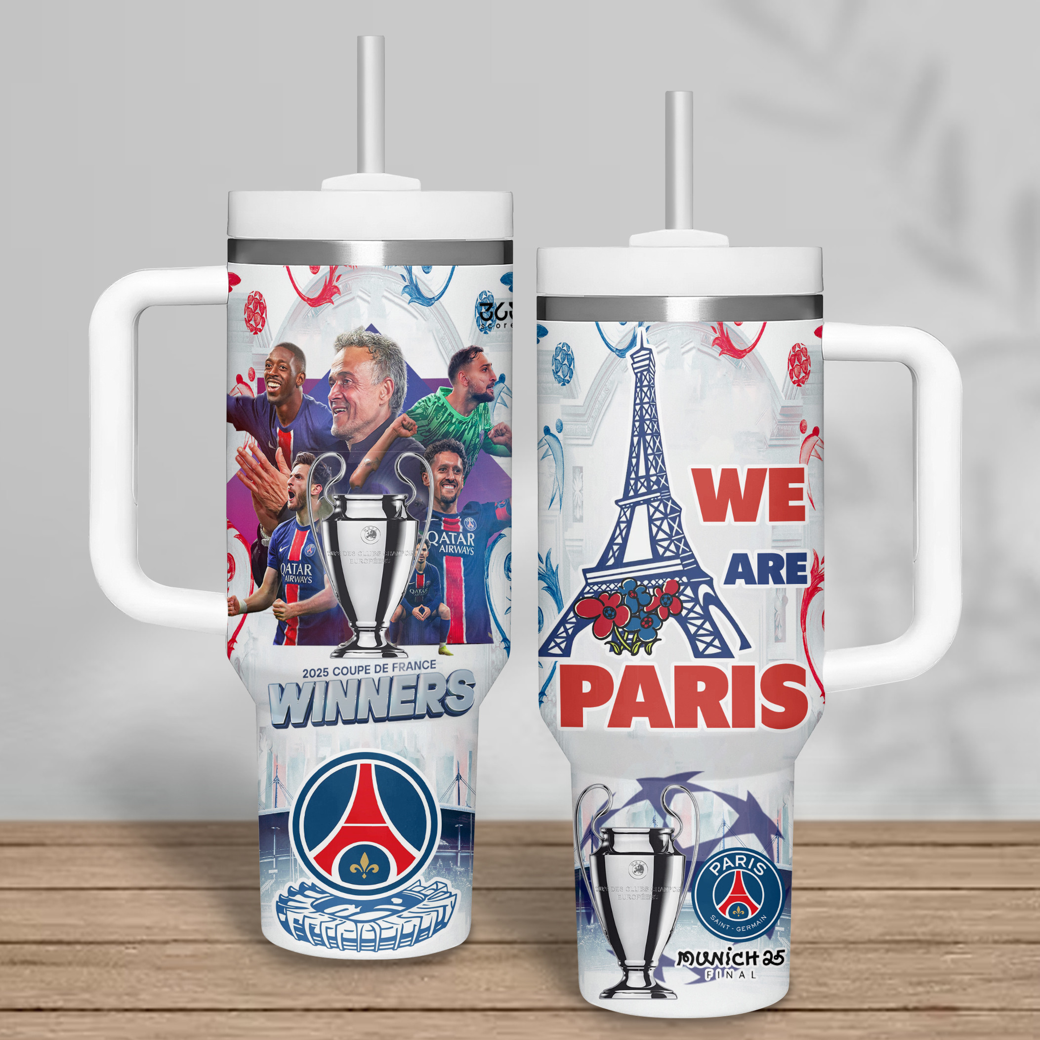 Paris Saint-Germain F.C. Sports Custom Stanley Cup 40 oz 30 oz Tumbler With HandleTVC2301180 - Image 3