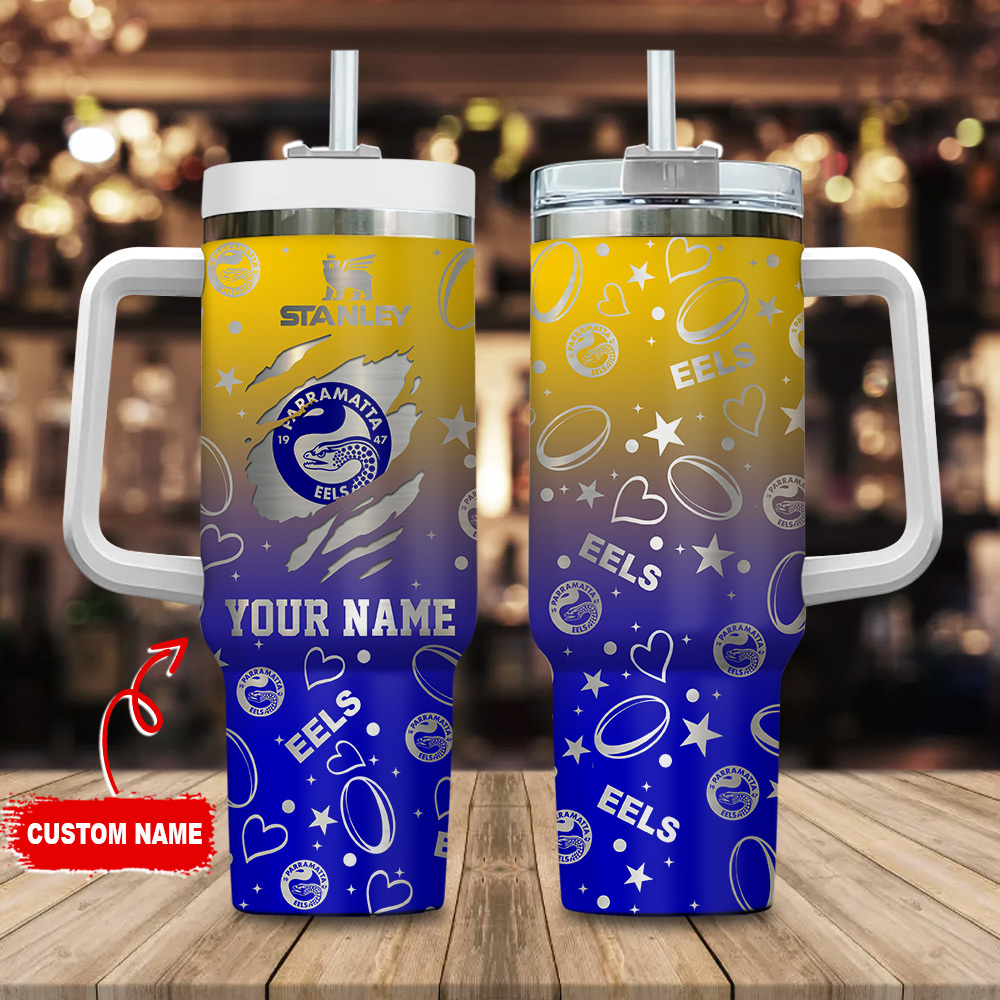 Parramatta Eels NRL Silver Logo Custom Stanley Cup 40 oz 30 oz Tumbler With HandleTVC2301180