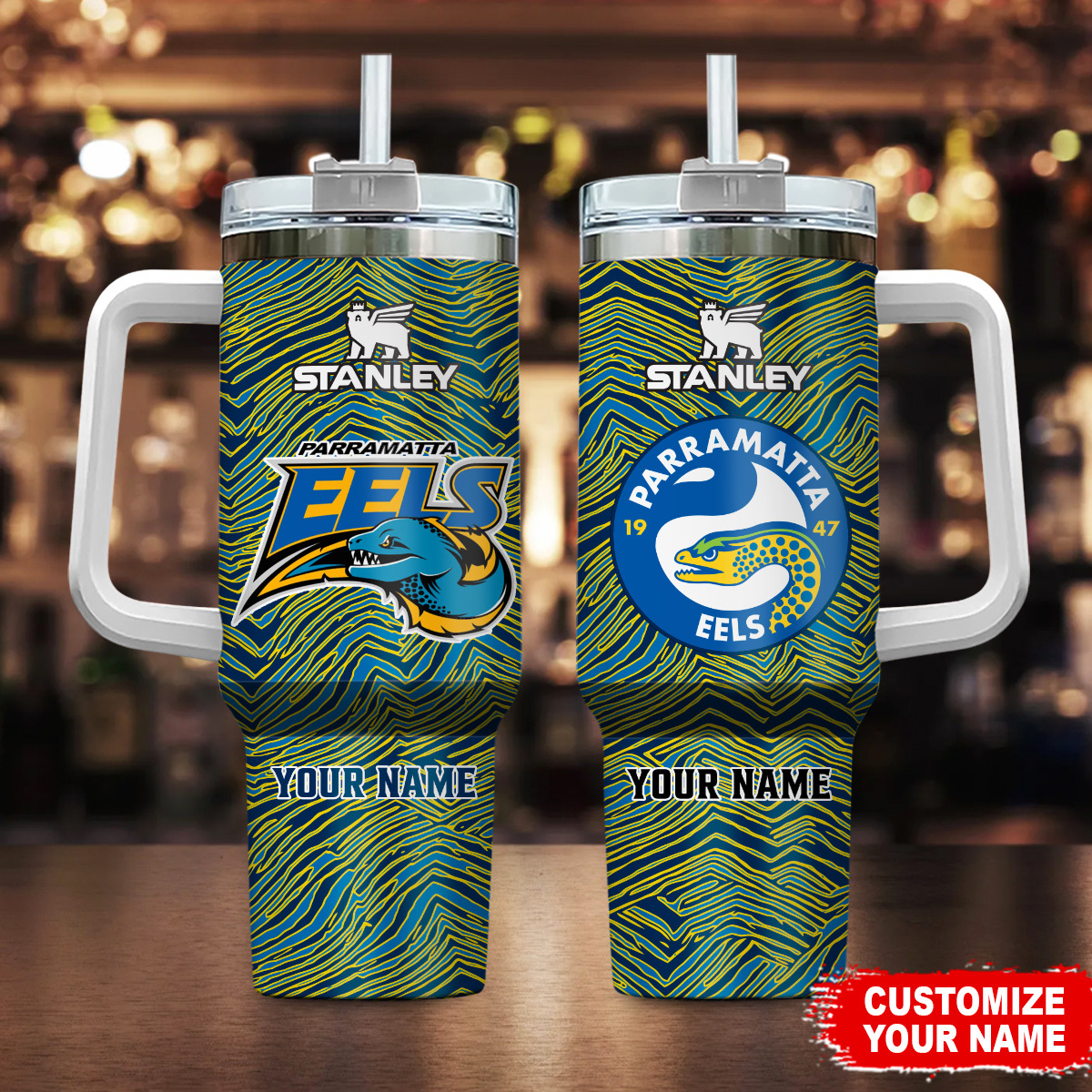 Parramatta Eels NRL Zubaz Print Custom Stanley Cup 40 oz 30 oz Tumbler With HandleTVC2301181
