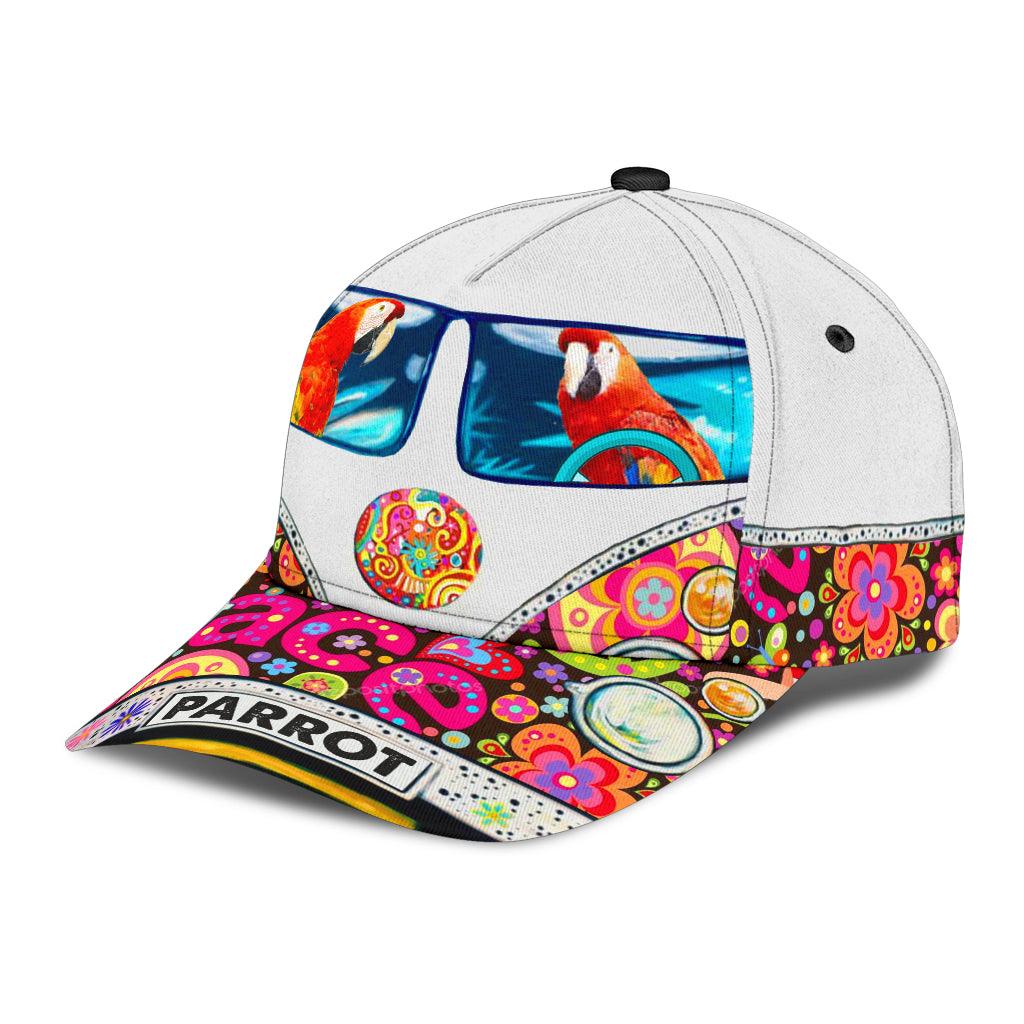 Parrot Classic Cap, Gift for Hippie Life, Hippie Lovers Trucker Hats Custom Hats Gifts For Men & Women