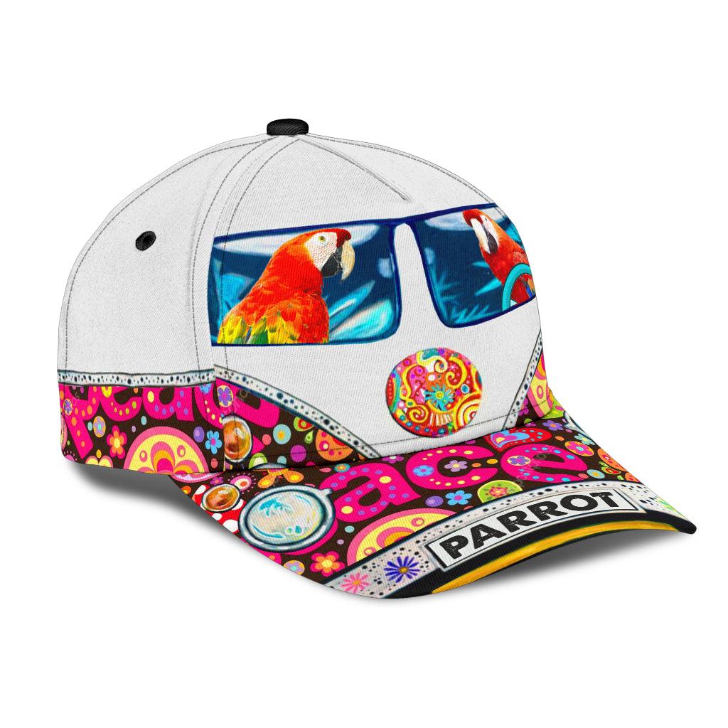 Parrot Classic Cap, Gift for Hippie Life, Hippie Lovers Trucker Hats Custom Hats Gifts For Men & Women