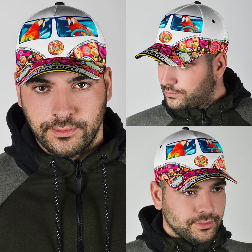 Parrot Classic Cap, Gift for Hippie Life, Hippie Lovers Trucker Hats Custom Hats Gifts For Men & Women