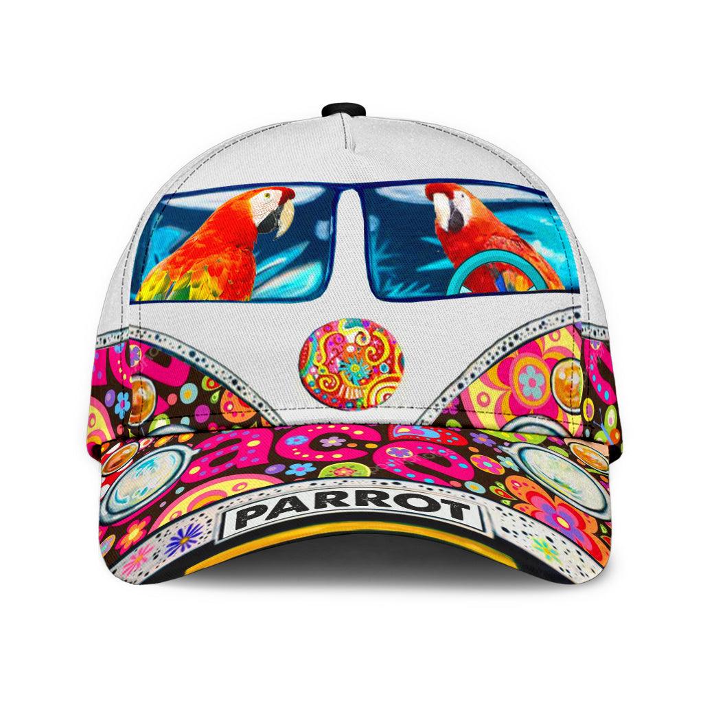 Parrot Classic Cap, Gift for Hippie Life, Hippie Lovers Trucker Hats Custom Hats Gifts For Men & Women