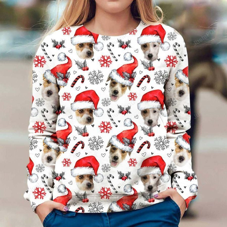 Parson Russell Ugly Christmas Sweater Adult 3D Funny Matching for family
