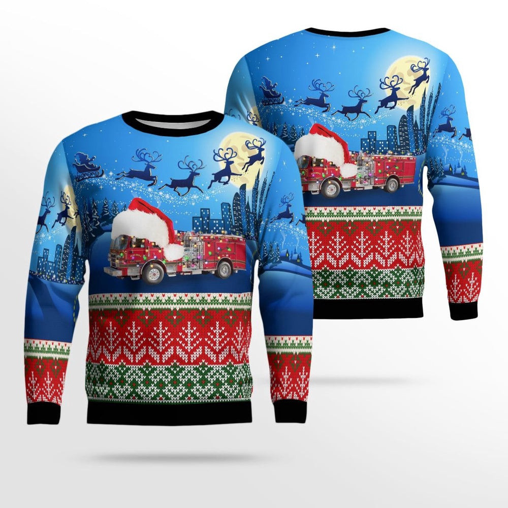 Pasadena California Pasadena Fire Department AOP Ugly Sweater Christmas Unisex Sweaters Gift For Christmas