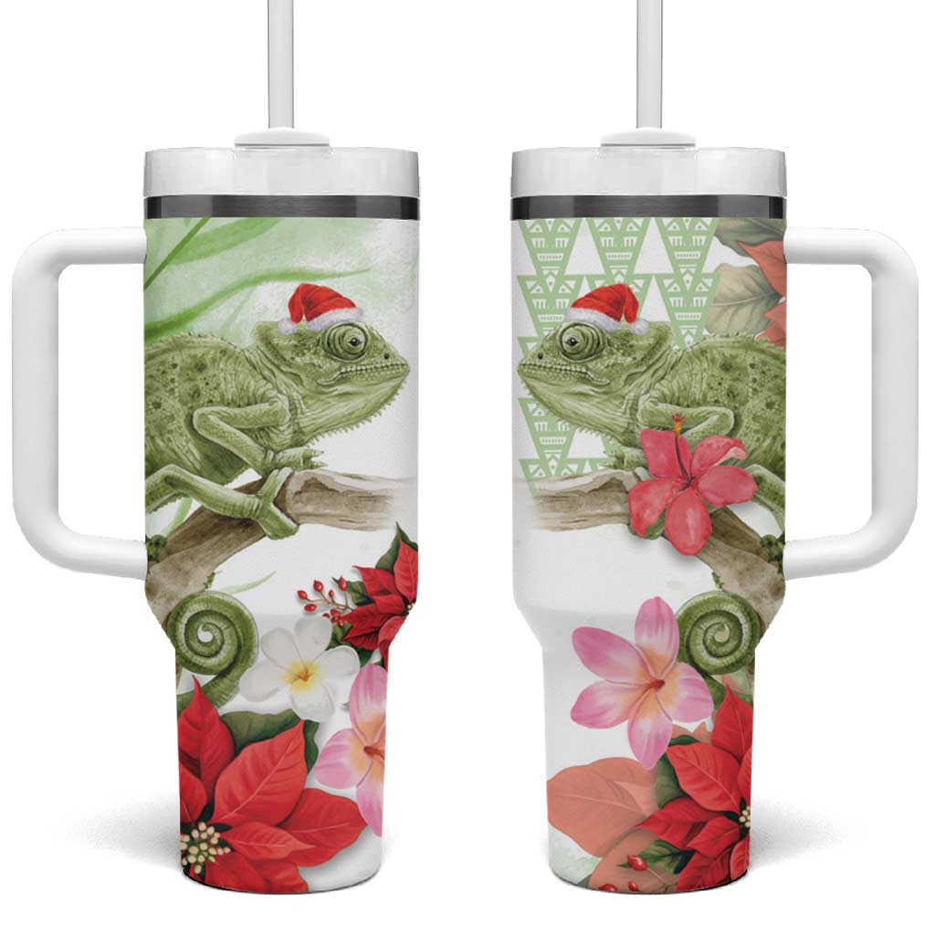 Pastel Green Hawaii Chameleon Christmas Mele Kalikimaka Kakau Watercolor Custom Stanley Cup 40 oz 30 oz Tumbler With HandleTVC2301369