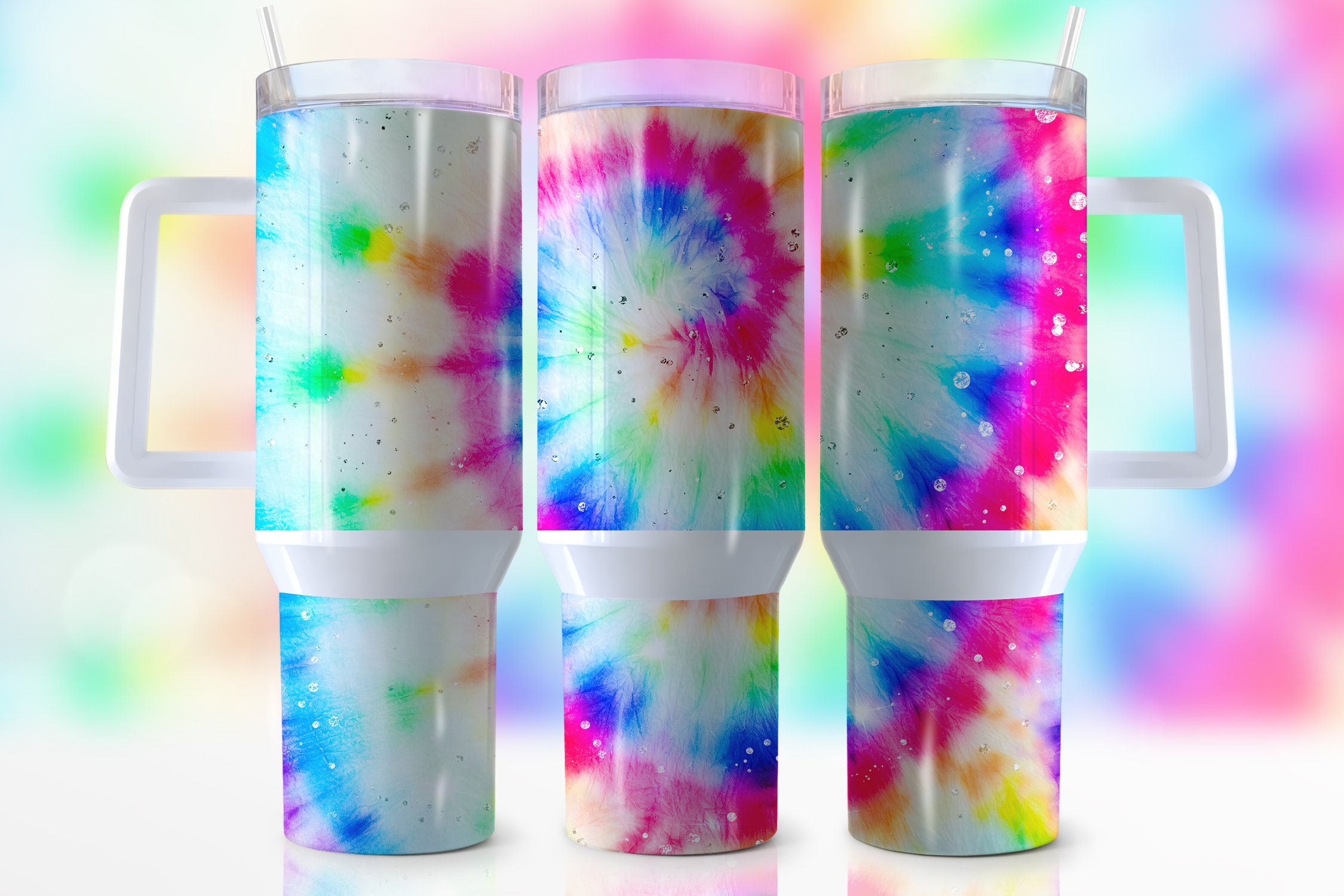Pastel Tie Dye Custom Stanley Cup 40 oz 30 oz Tumbler With HandleTVC2301941