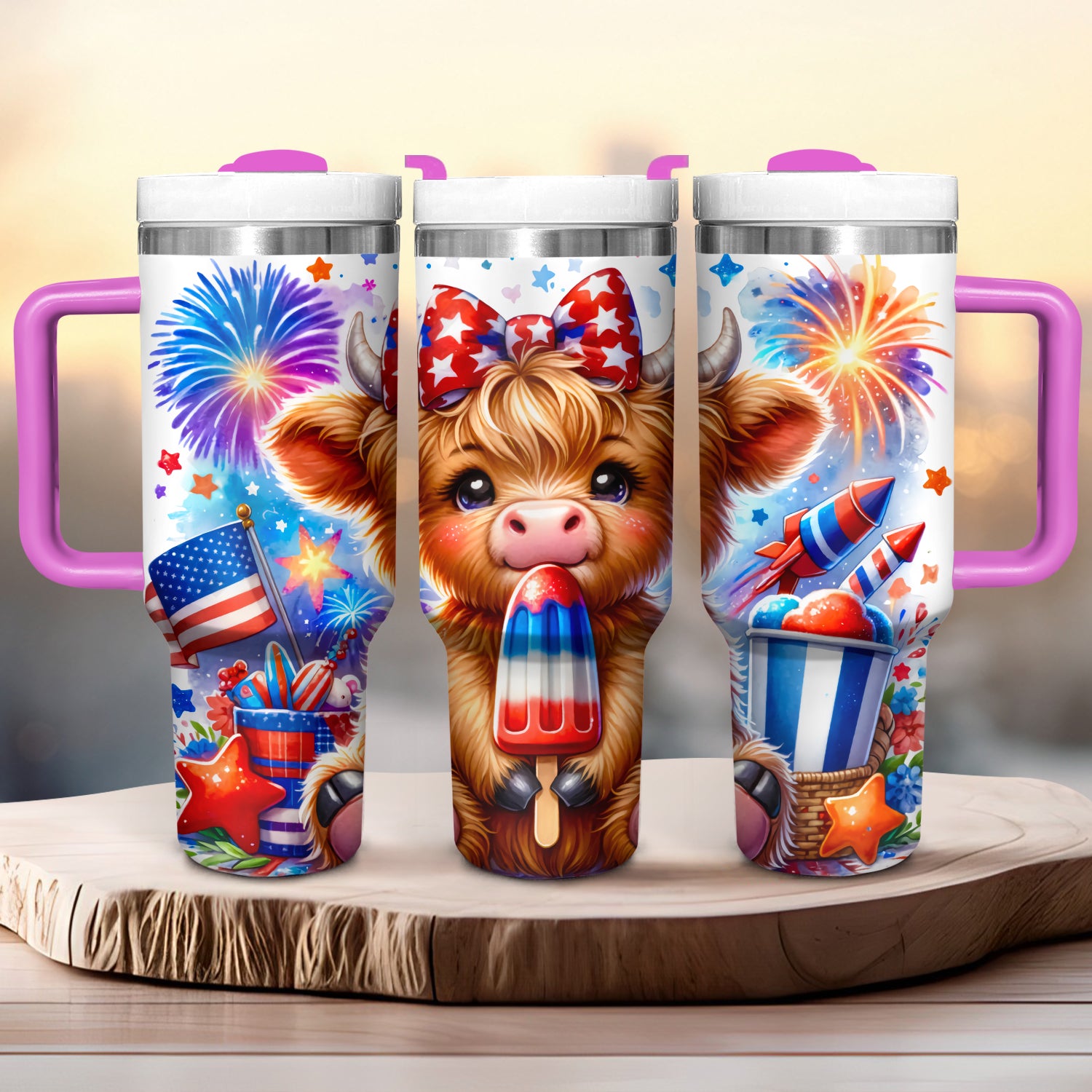 Patriot USA Baby Highland Cow Custom Stanley Cup 40 oz 30 oz Tumbler With HandleTVC2301724