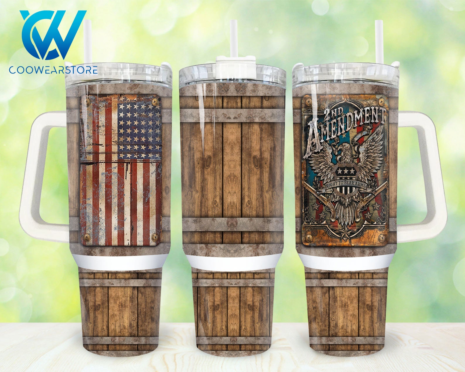 Patriotic American Flag Second Amendment Custom Stanley Cup 40 oz 30 oz Tumbler With HandleTVC2301862