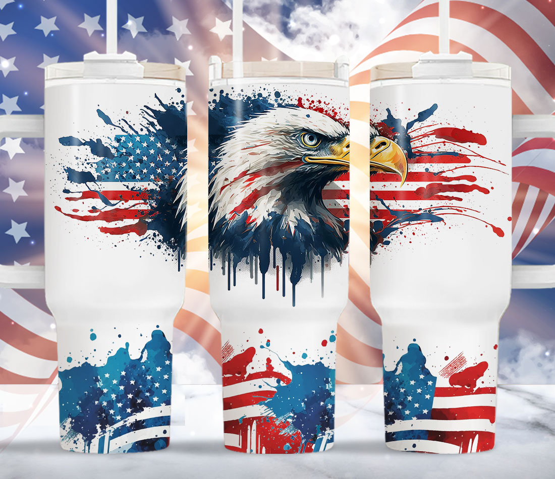 Patriotic Eagle American Flag Custom Stanley Cup 40 oz 30 oz Tumbler With HandleTVC2301959