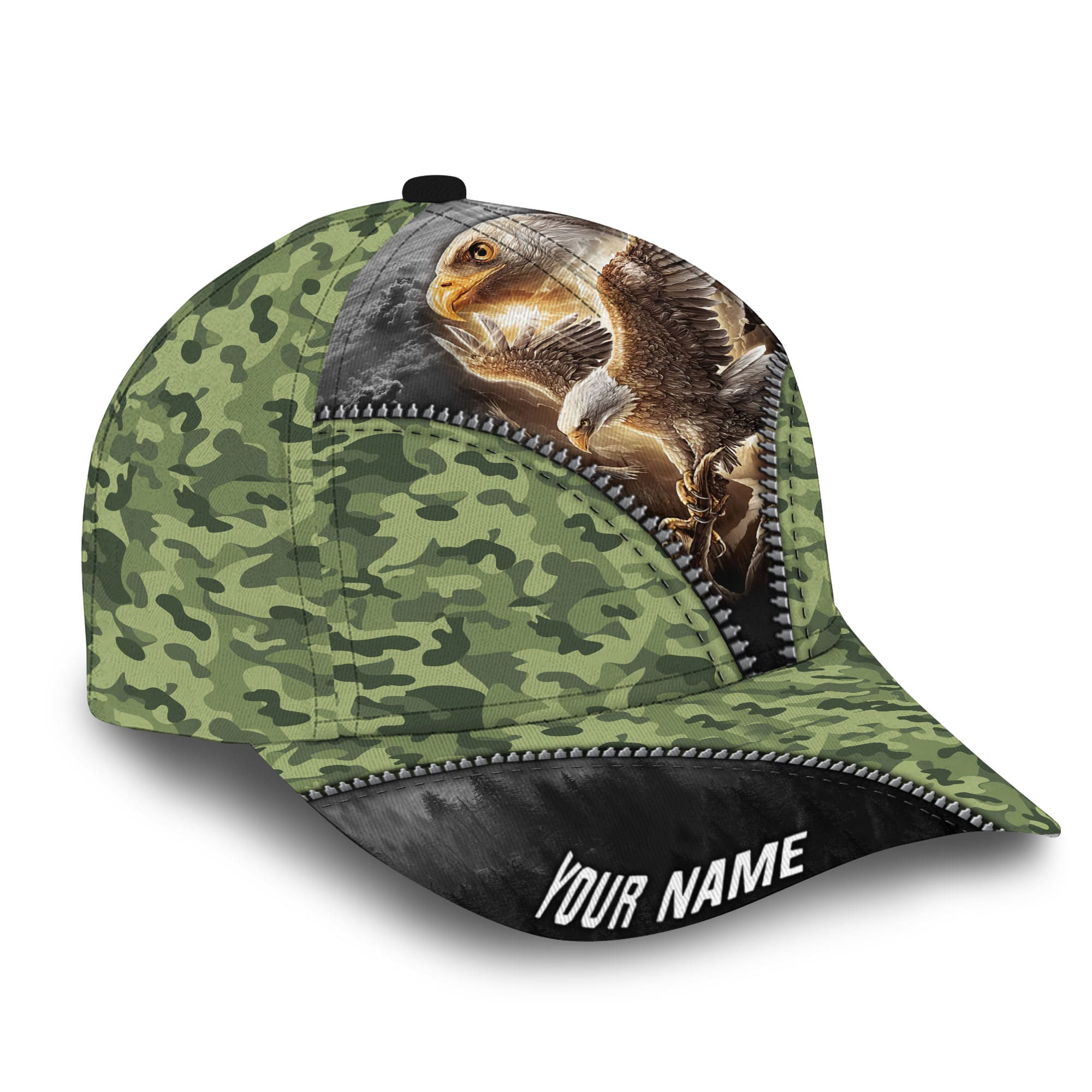 Patriotic Eagle Hat, American Flag Full Printed Personalized Cap Camo Pattern Trucker Hats Custom Hats Gifts For Men & Women