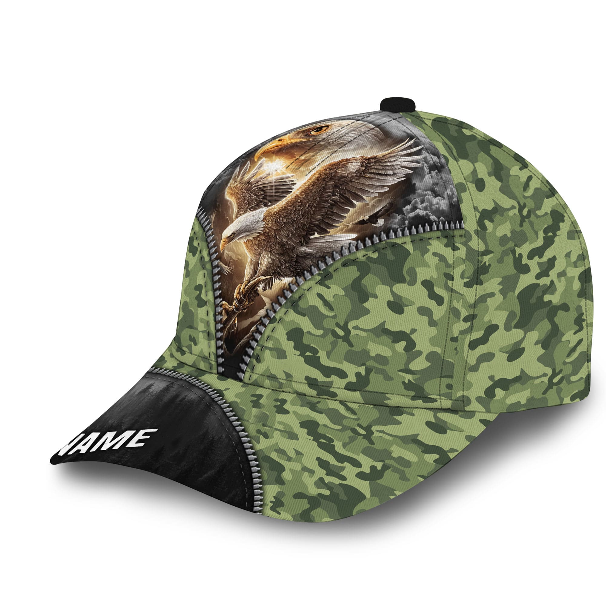 Patriotic Eagle Hat, American Flag Full Printed Personalized Cap Camo Pattern Trucker Hats Custom Hats Gifts For Men & Women