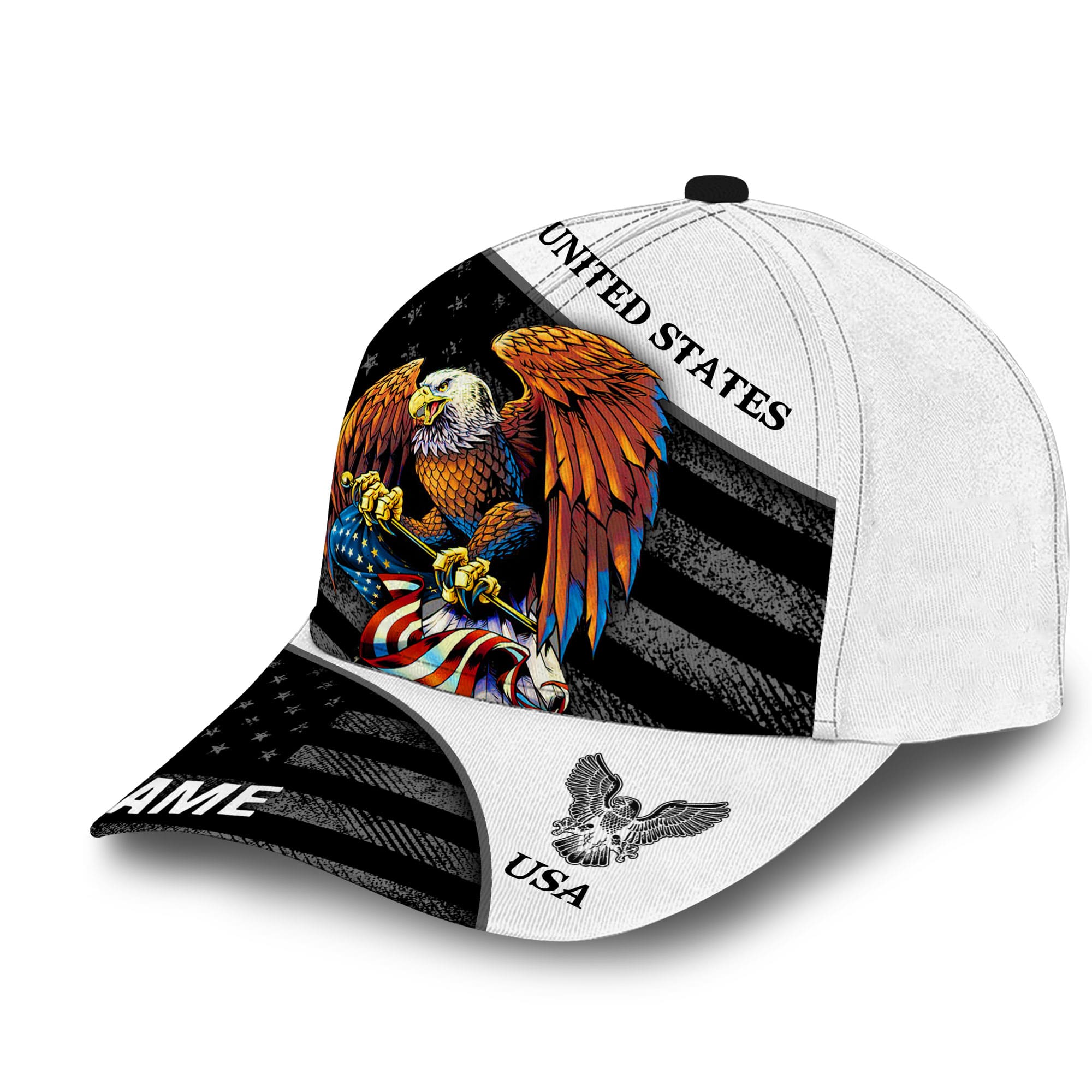 Patriotic Eagle Hat, American Flag United States Full Printed Multicolors Personalized Cap Trucker Hats Custom Hats Gifts For Men & Women