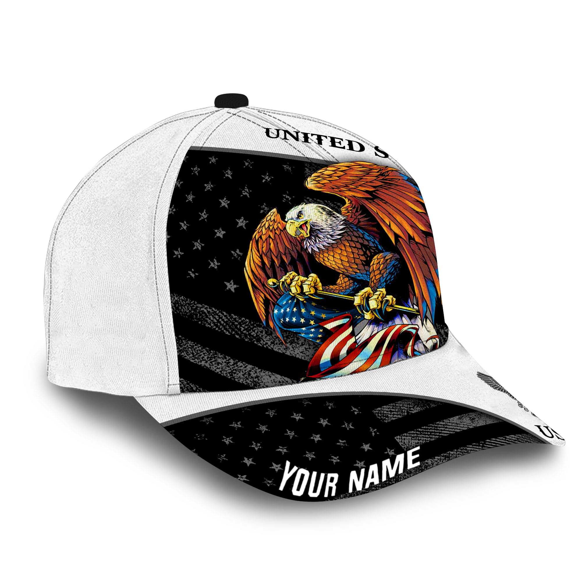 Patriotic Eagle Hat, American Flag United States Full Printed Multicolors Personalized Cap Trucker Hats Custom Hats Gifts For Men & Women