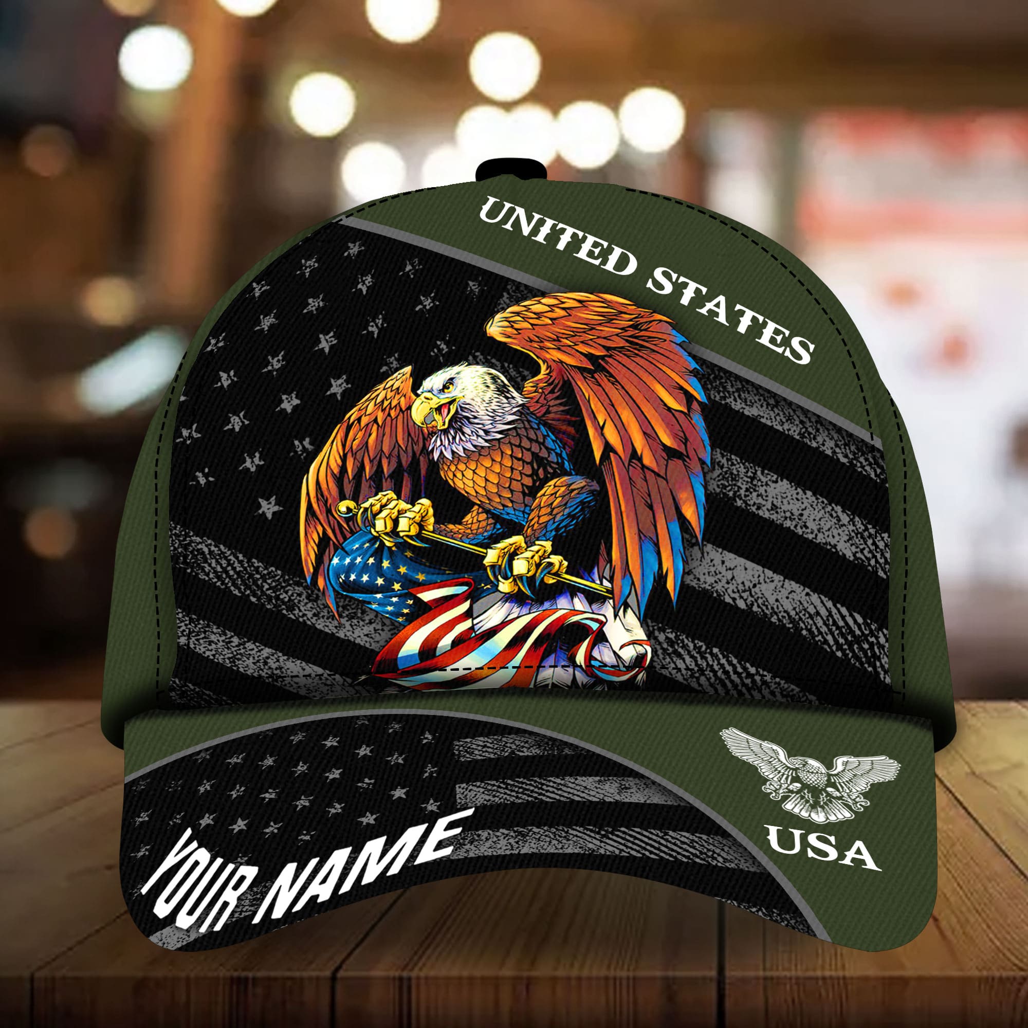Patriotic Eagle Hat, American Flag United States Full Printed Multicolors Personalized Cap Trucker Hats Custom Hats Gifts For Men & Women