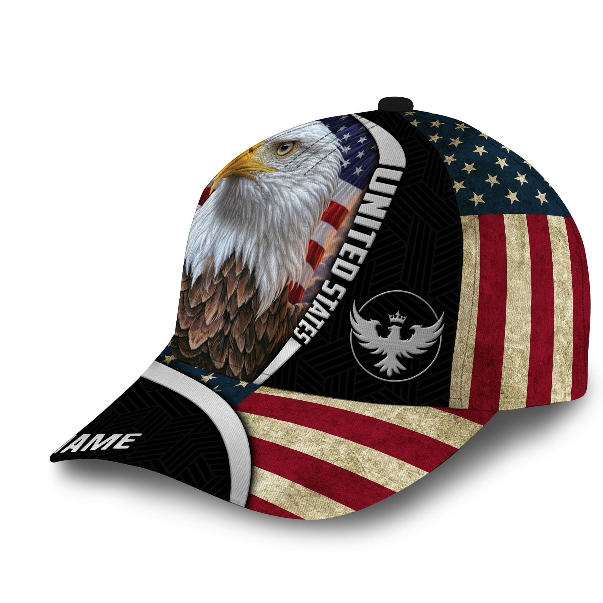 Patriotic Eagle Hat, United States Full Printed Multicolors Personalized Cap Trucker Hats Custom Hats Gifts For Men & Women