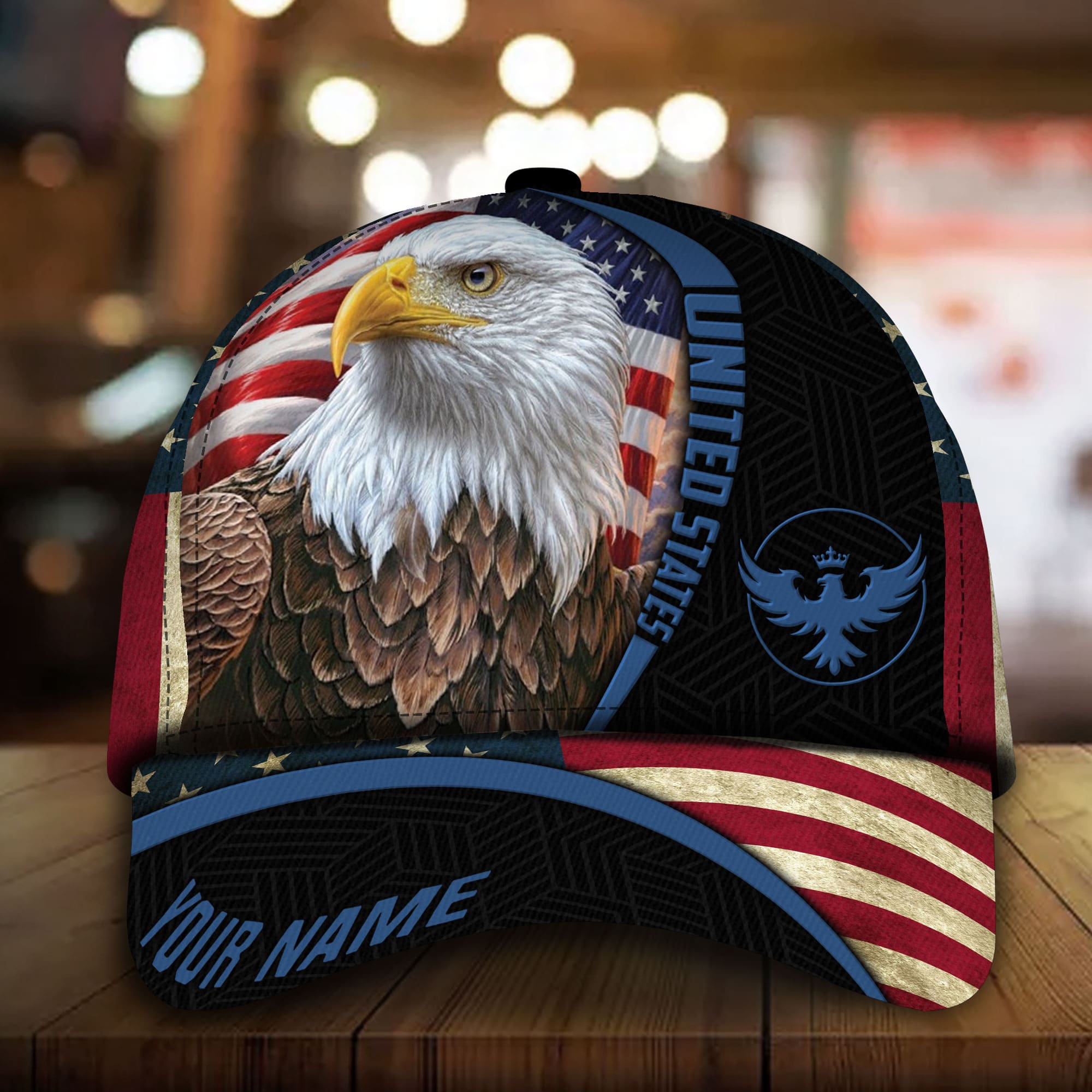 Patriotic Eagle Hat, United States Full Printed Multicolors Personalized Cap Trucker Hats Custom Hats Gifts For Men & Women