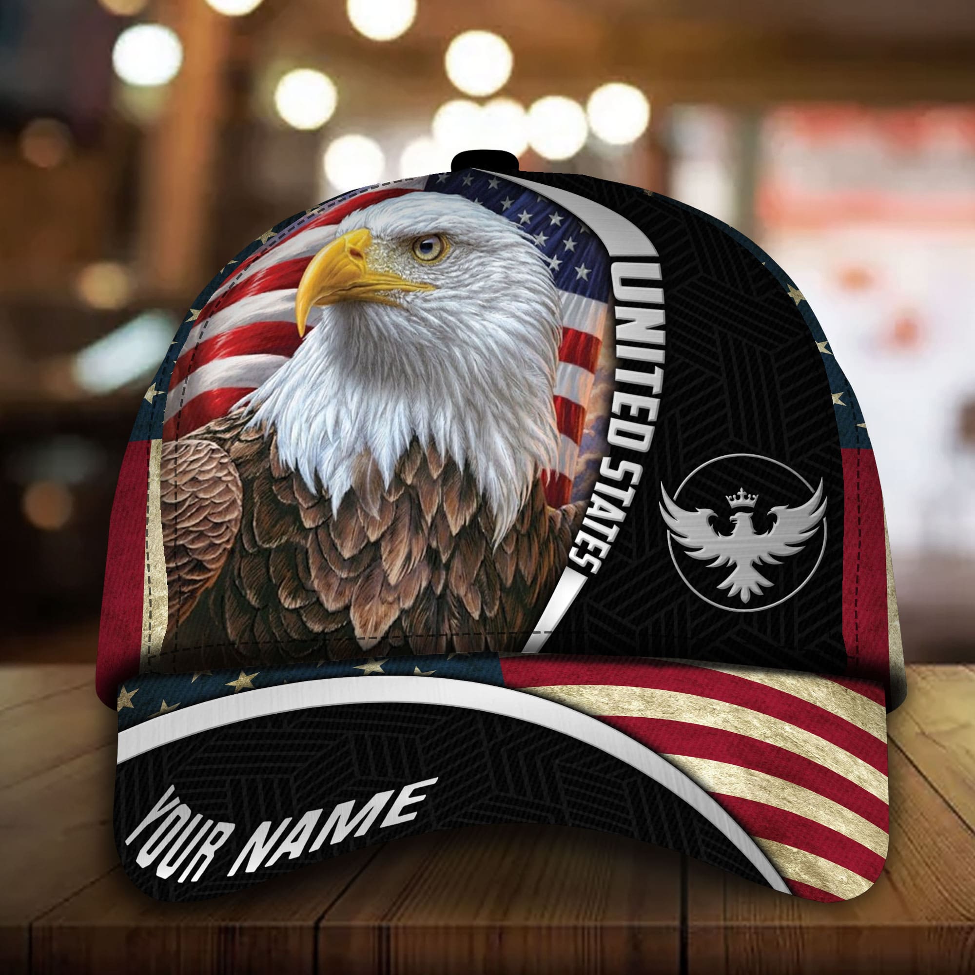 Patriotic Eagle Hat, United States Full Printed Multicolors Personalized Cap Trucker Hats Custom Hats Gifts For Men & Women