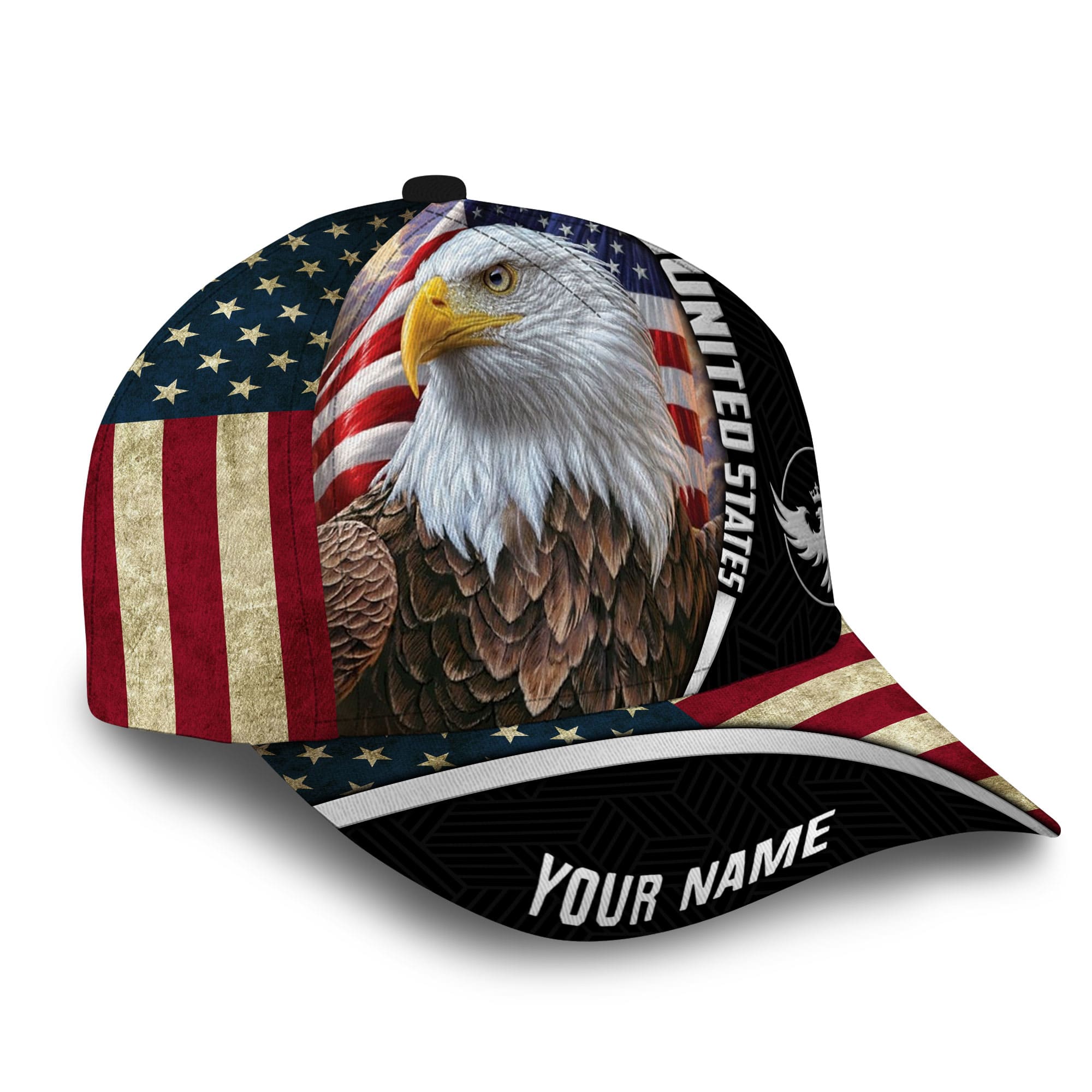 Patriotic Eagle Hat, United States Full Printed Multicolors Personalized Cap Trucker Hats Custom Hats Gifts For Men & Women