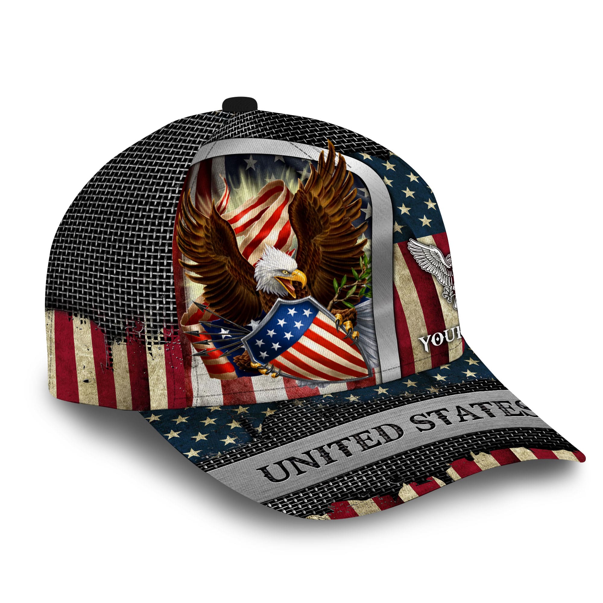 Patriotic Eagle United States Hat, American Flag Eagle Full Printed American Flag Pattern Cap Trucker Hats Custom Hats Gifts For Men & Women