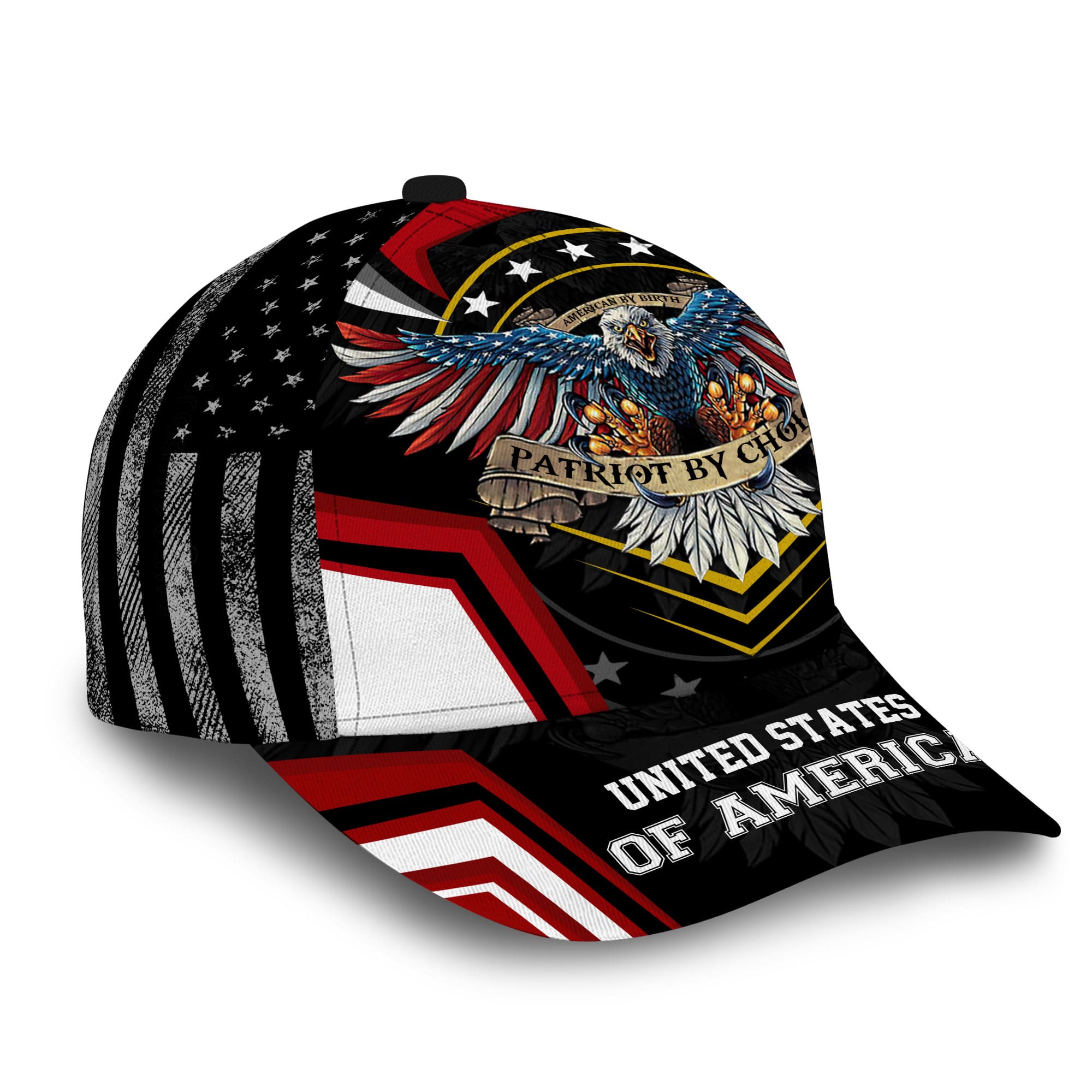Patriotic Eagle United States Hat, American Flag Patriotism Full Printed Cap Trucker Hats Custom Hats Gifts For Men & Women